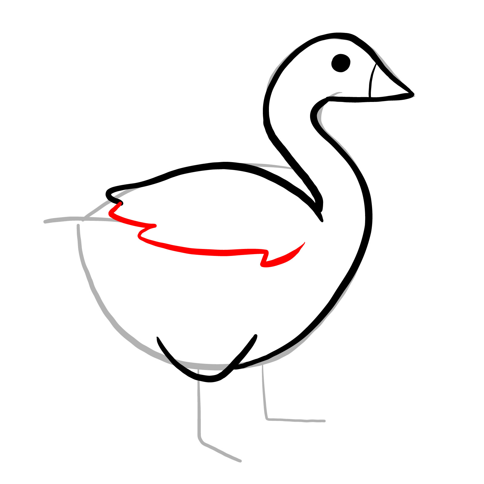 How to draw The Goose (FNF: Indie Cross) - step 09