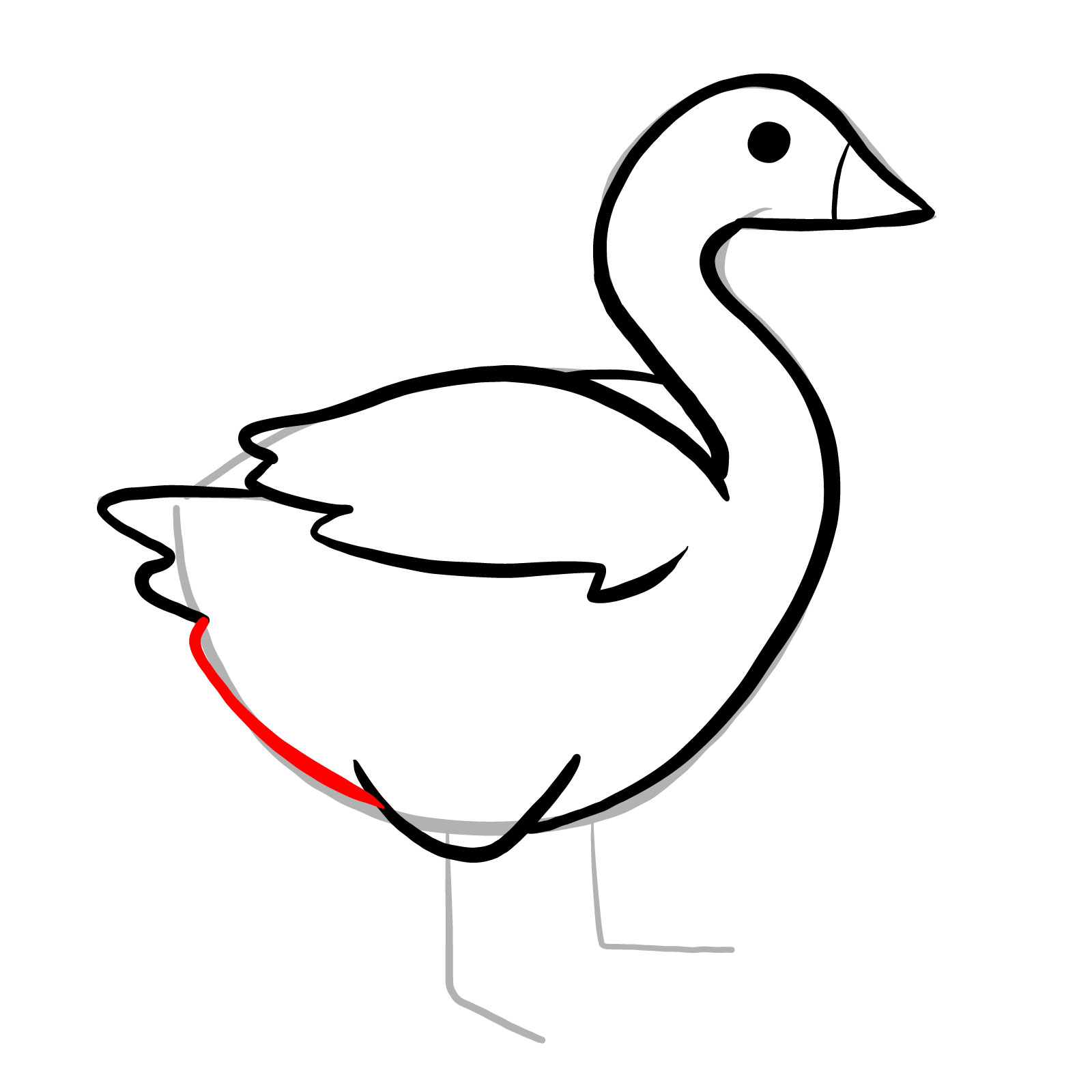 How to draw The Goose (FNF: Indie Cross) - step 11