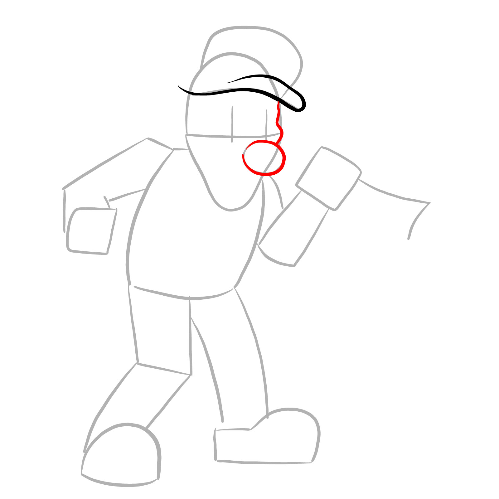 How to draw Mario.EXE - step 05