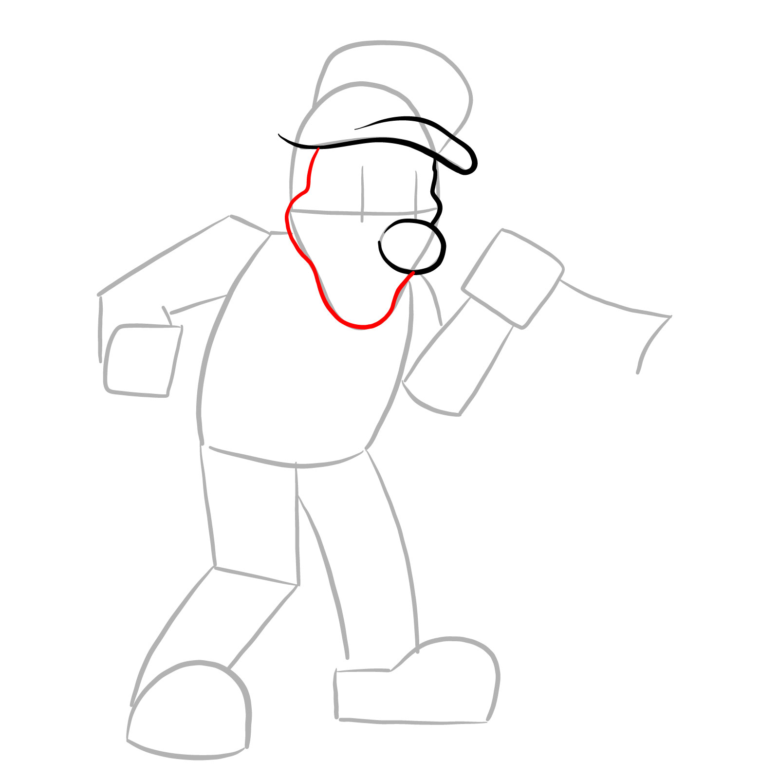 How to draw Mario.EXE - step 06