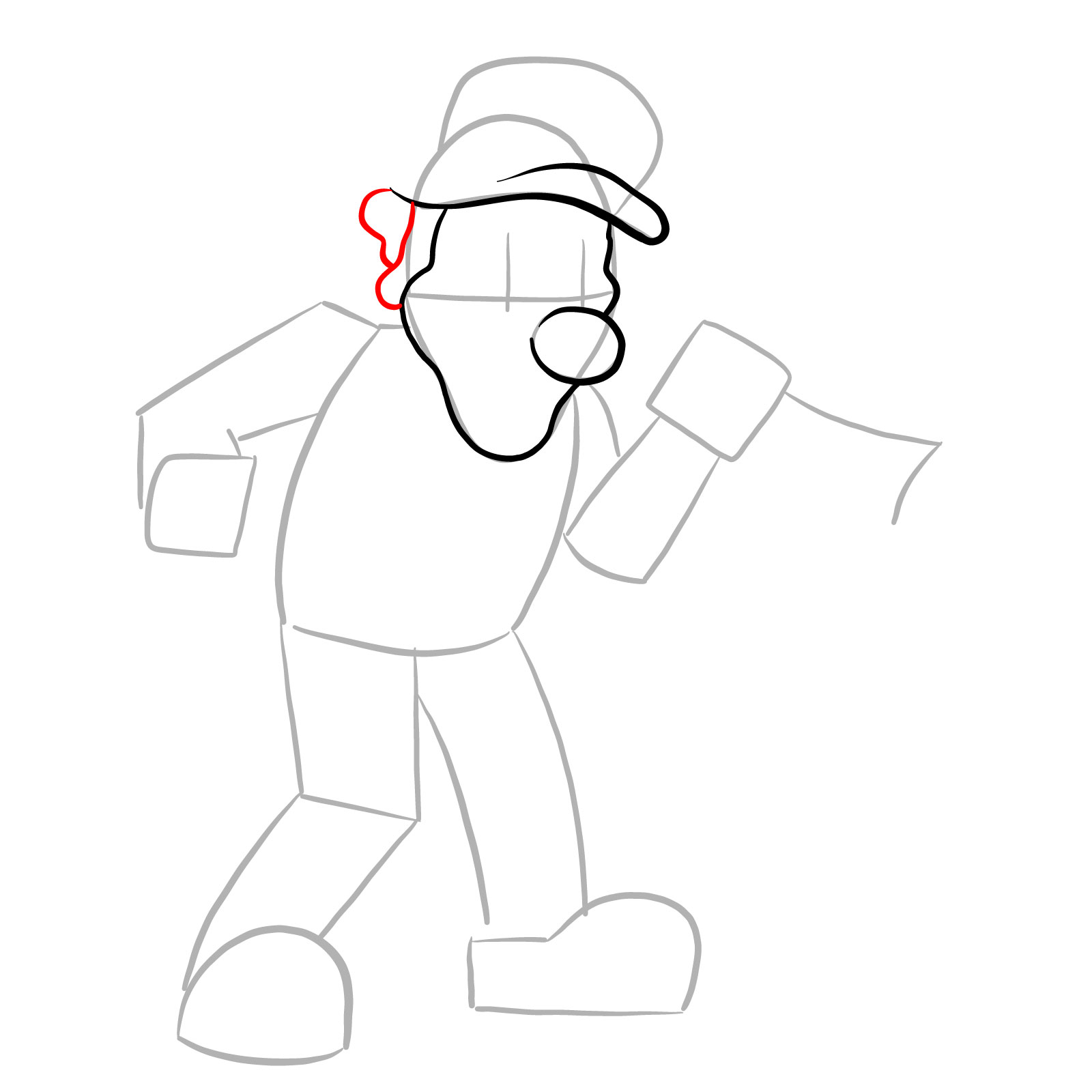 How to draw Mario.EXE - step 07