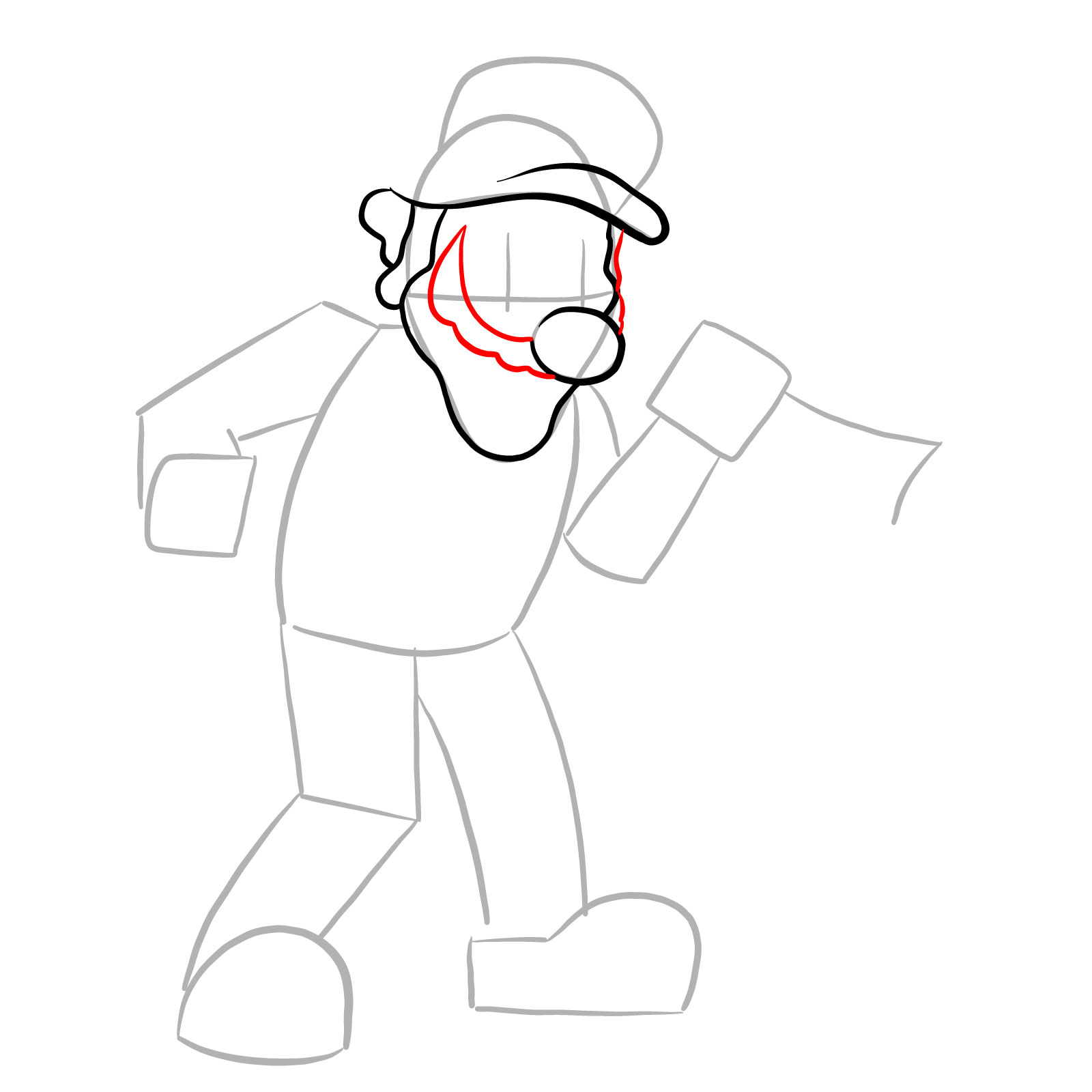 How to draw Mario.EXE - step 08