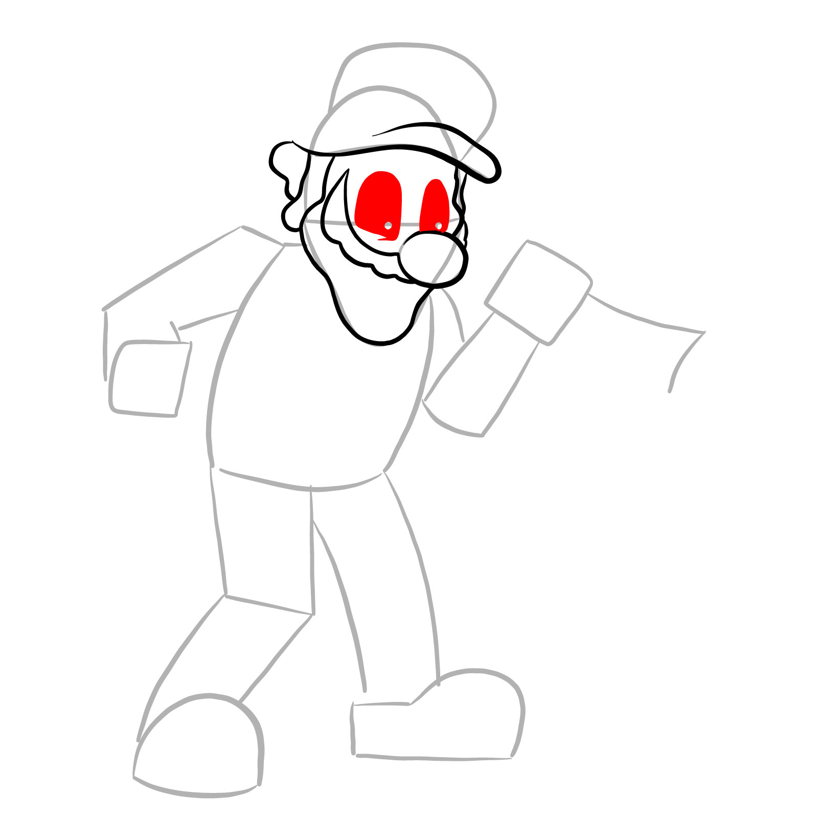 How to draw Mario.EXE - step 09