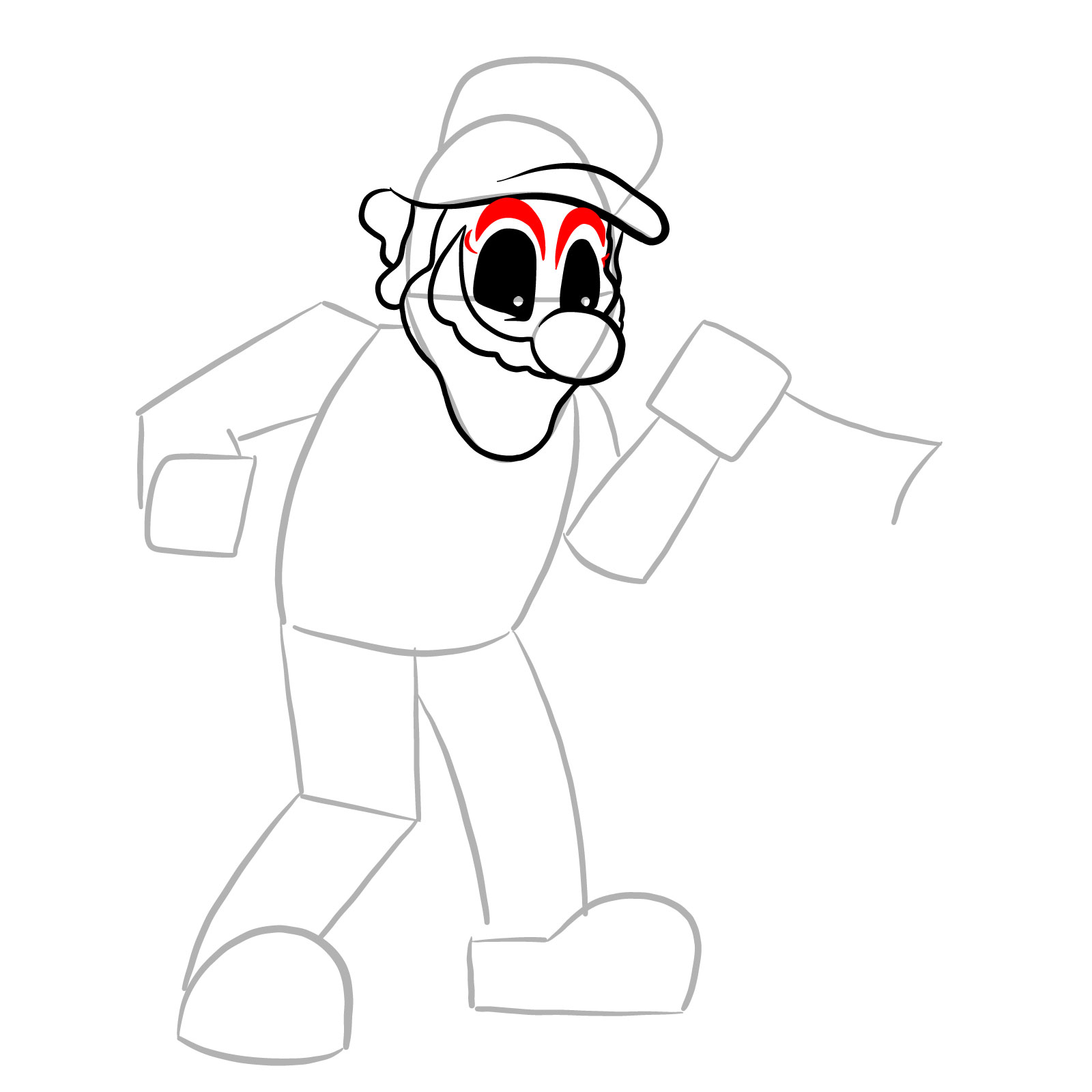 How to draw Mario.EXE - step 10