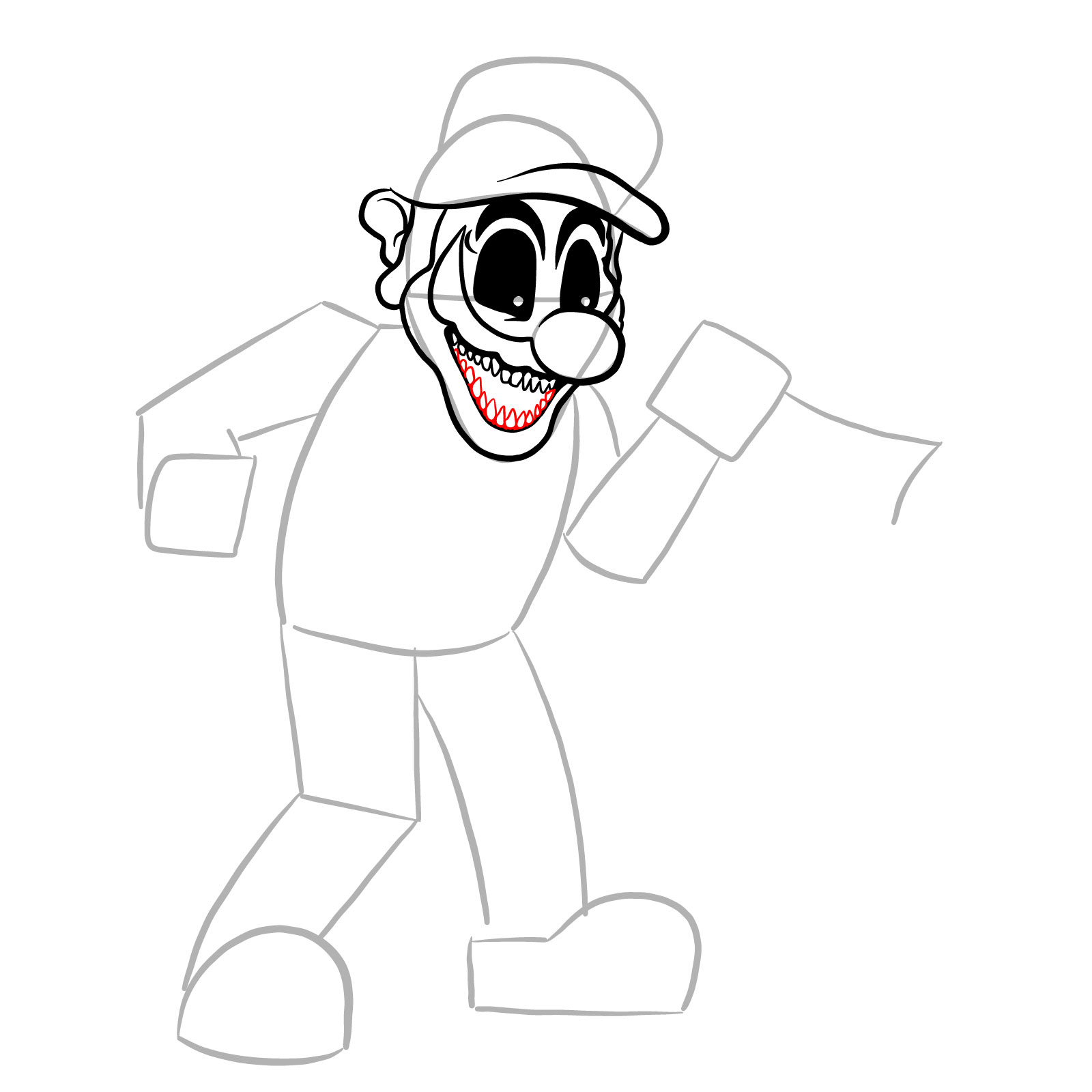 How to draw Mario.EXE - step 13