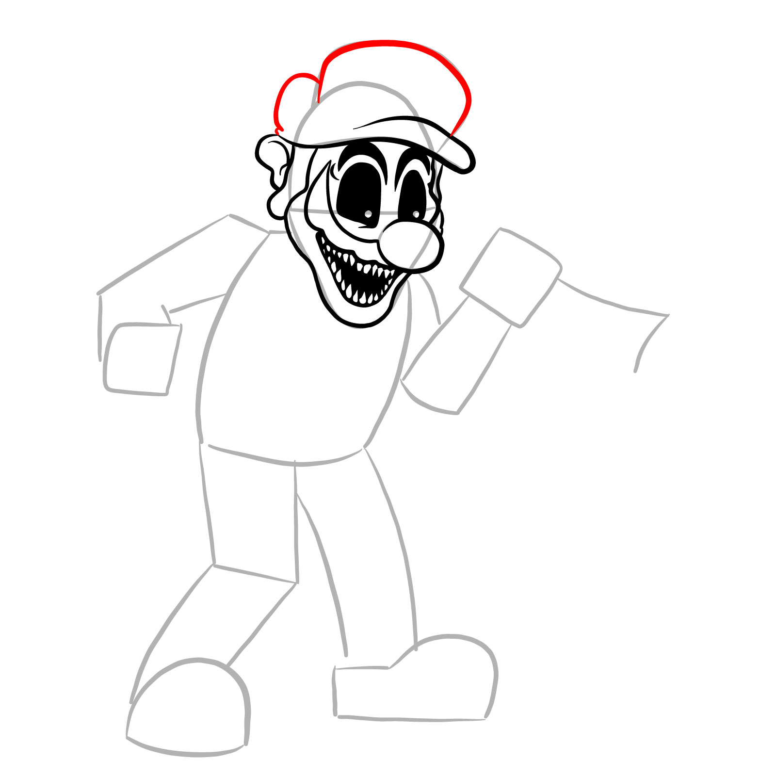 How to draw Mario.EXE - step 15