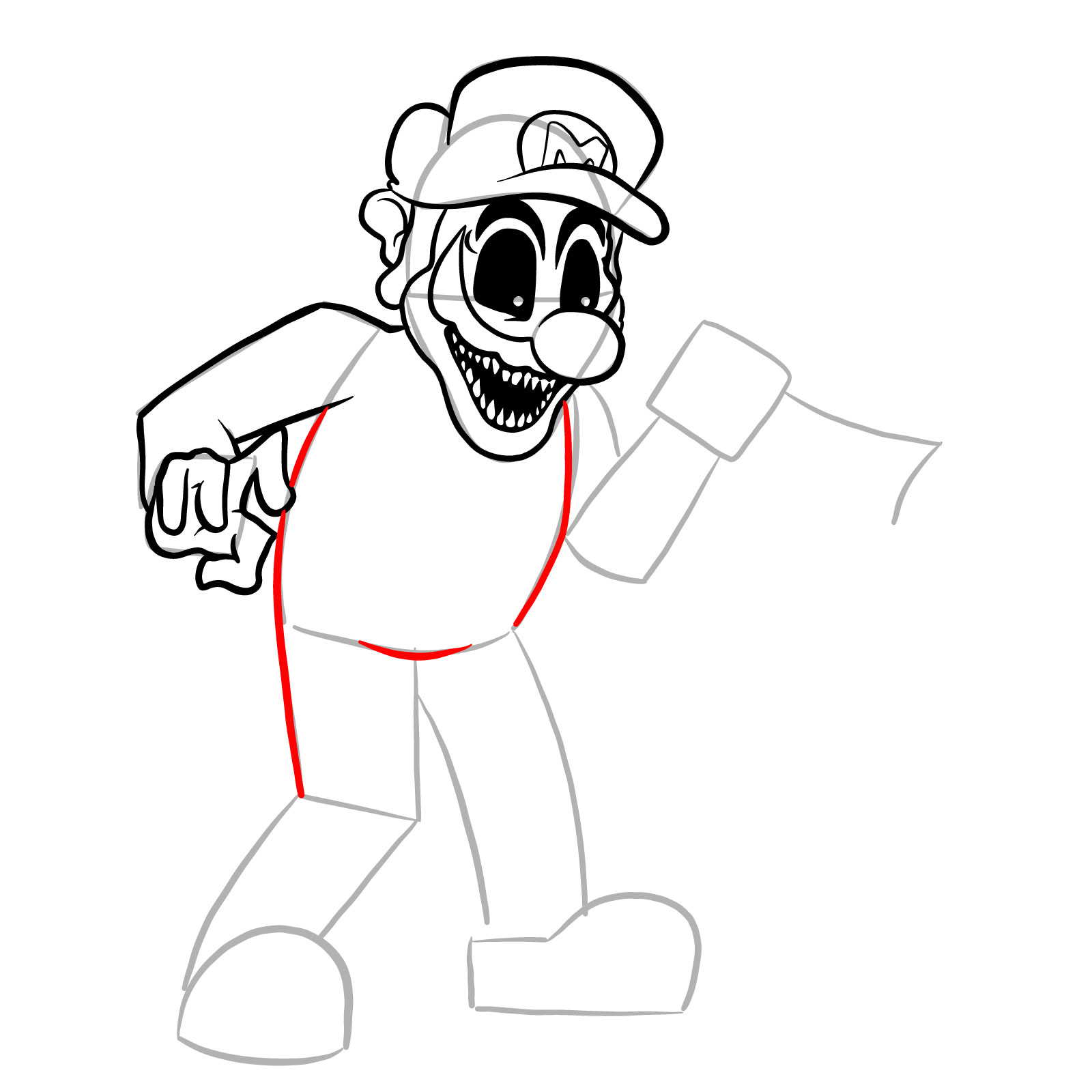 How to draw Mario.EXE - step 20