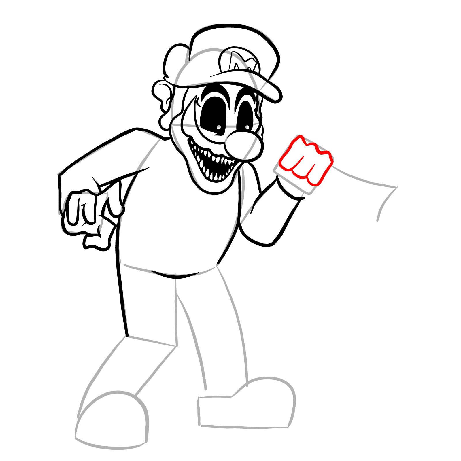 How to draw Mario.EXE - step 22