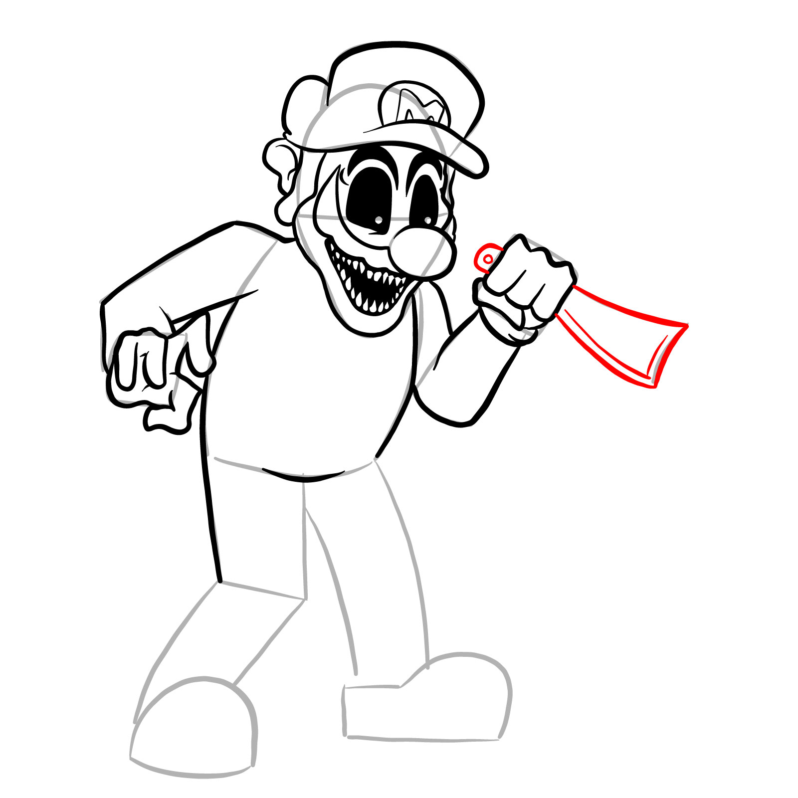 How to draw Mario.EXE - step 24