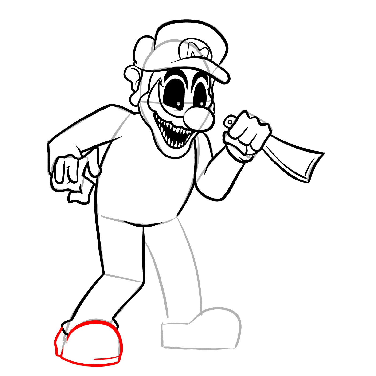 How to draw Mario.EXE - step 26