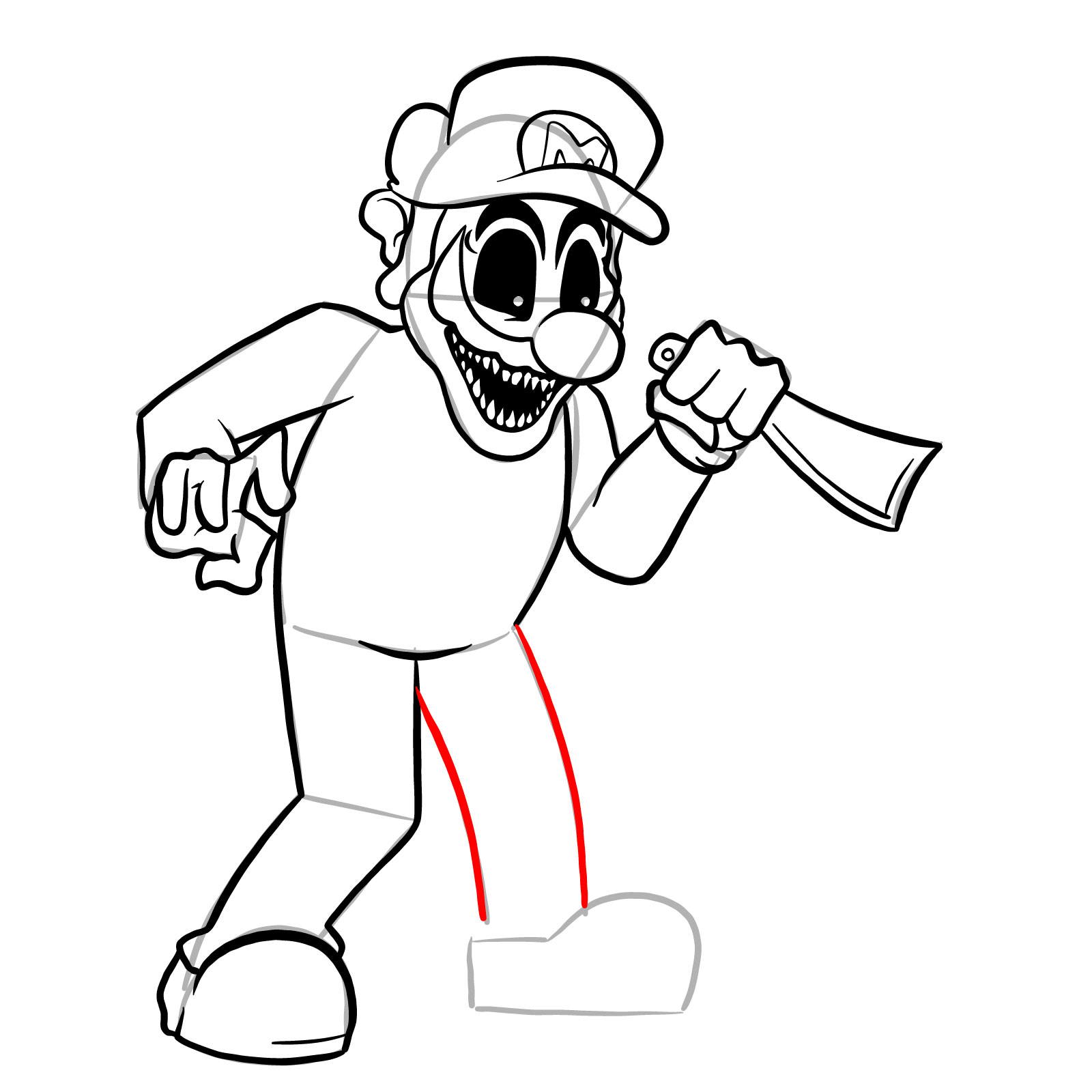 How to draw Mario.EXE - step 27