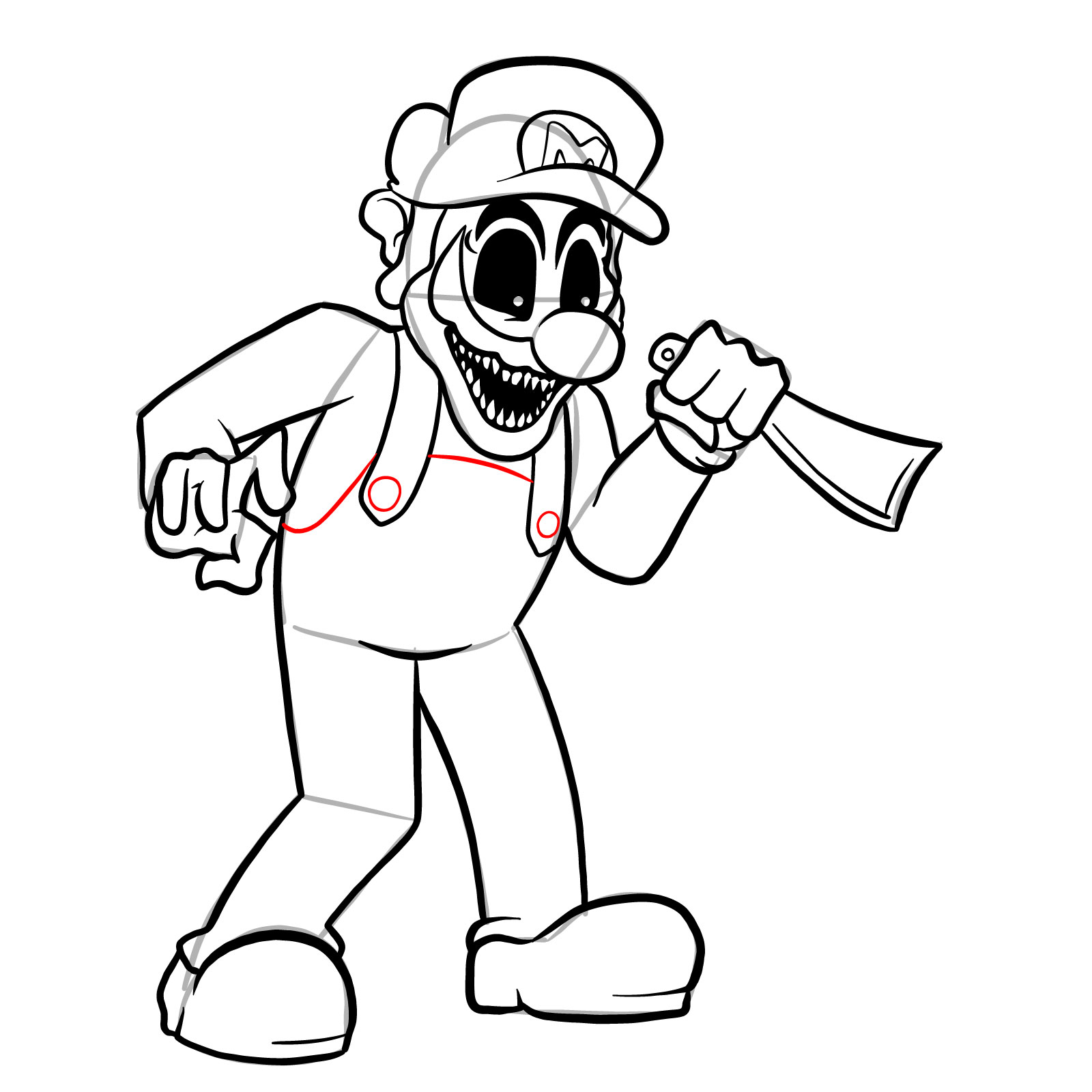 How to draw Mario.EXE - step 30