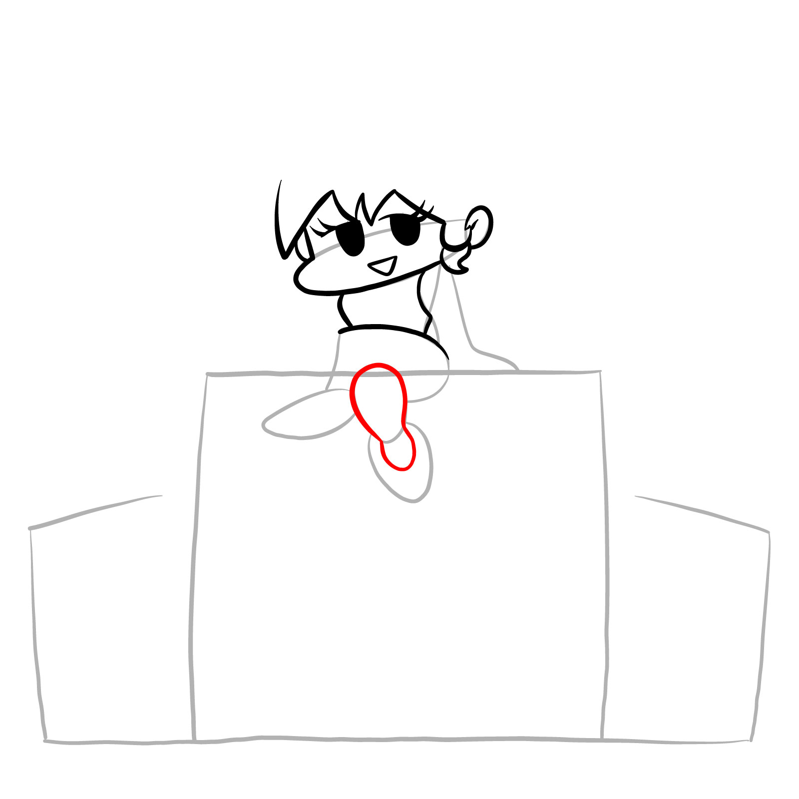 How to draw Girlfriend sitting on the speakers - step 11