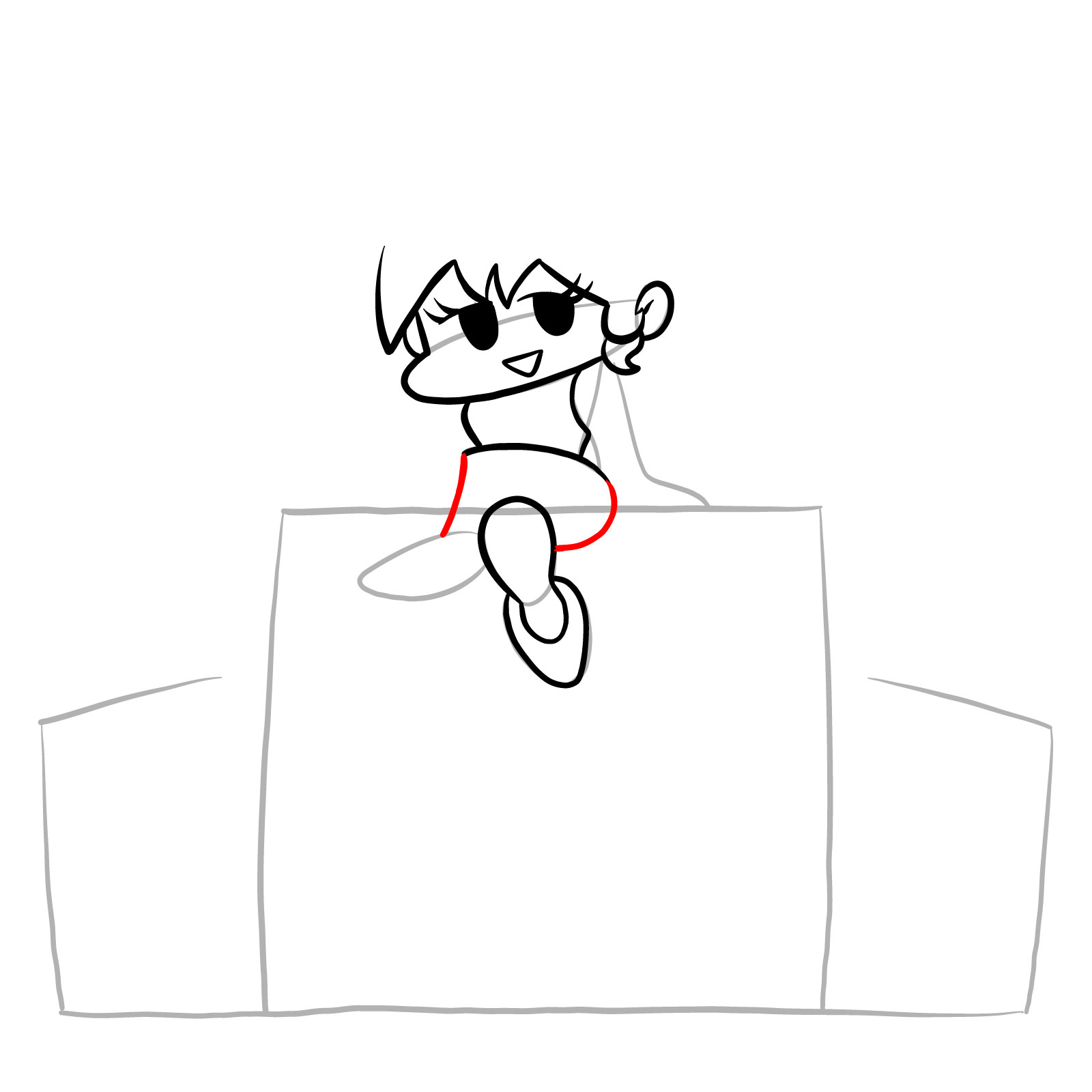 How to draw Girlfriend sitting on the speakers - step 13