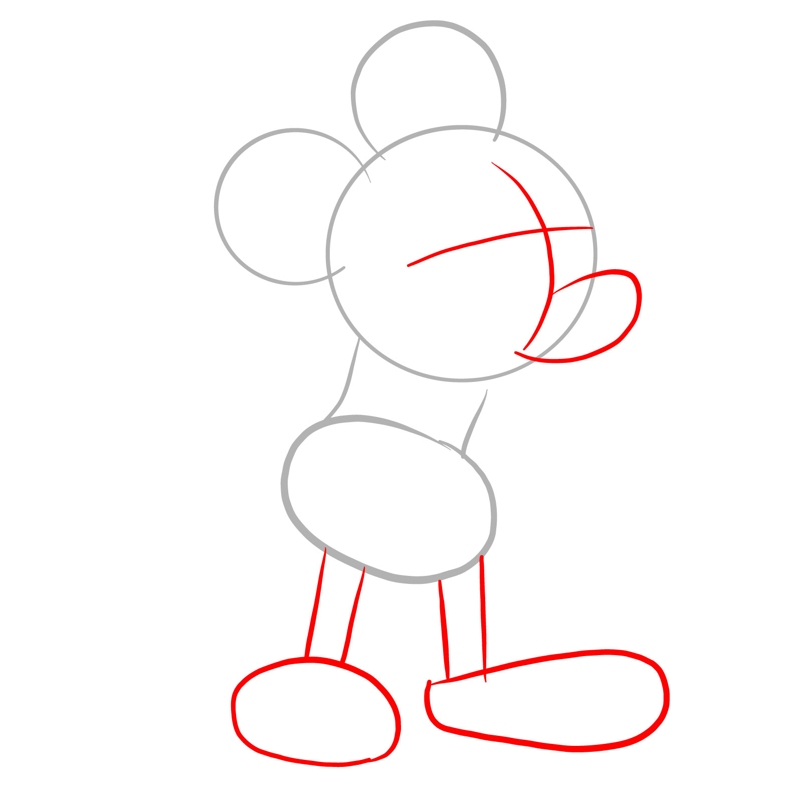 How to draw Suicide Mouse (FNF) - step 02