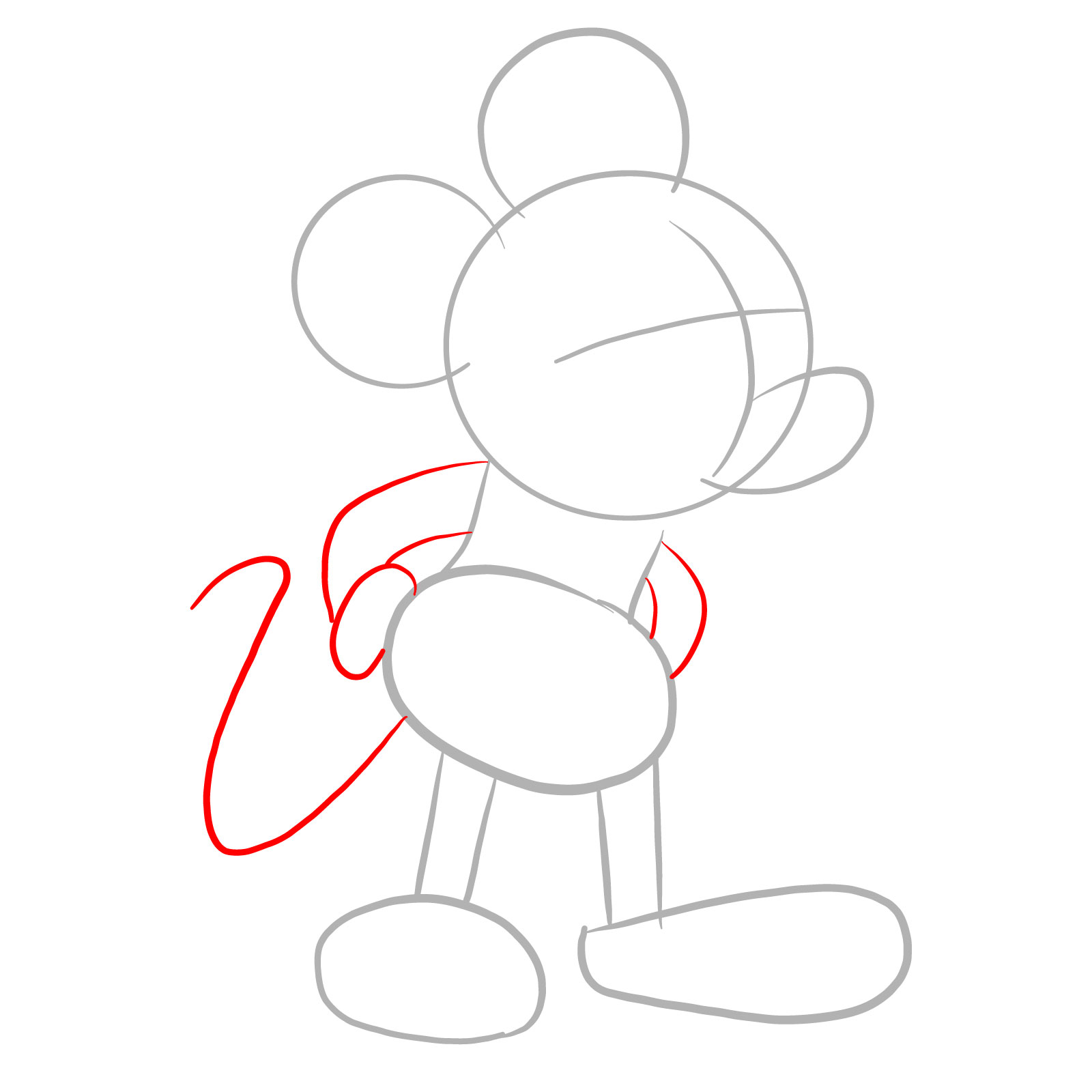 How to draw Suicide Mouse (FNF) - step 03