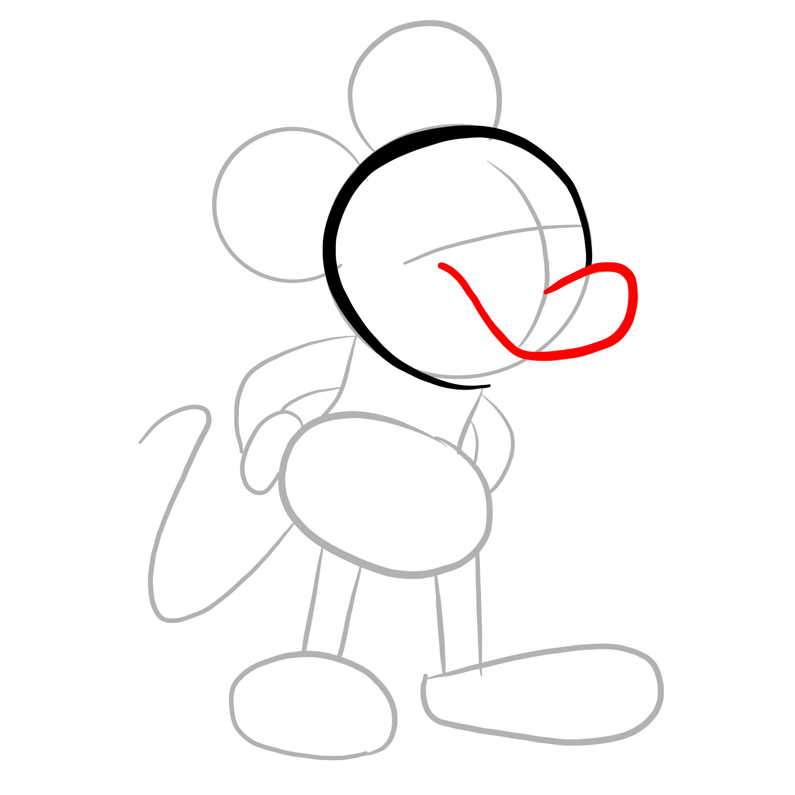 How to draw Suicide Mouse (FNF) - step 05