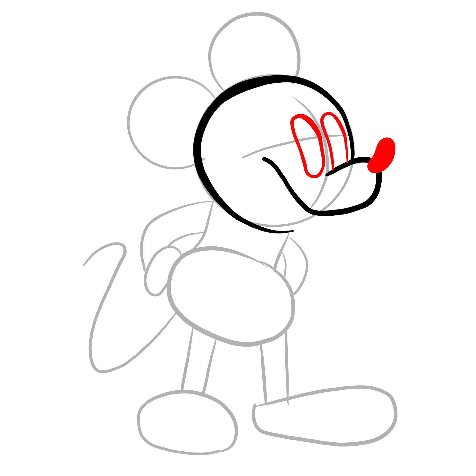 How to draw Suicide Mouse (FNF) - step 06