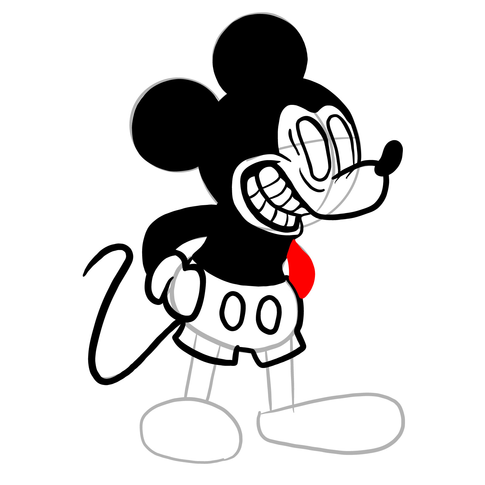 How to draw Suicide Mouse (FNF) - step 17