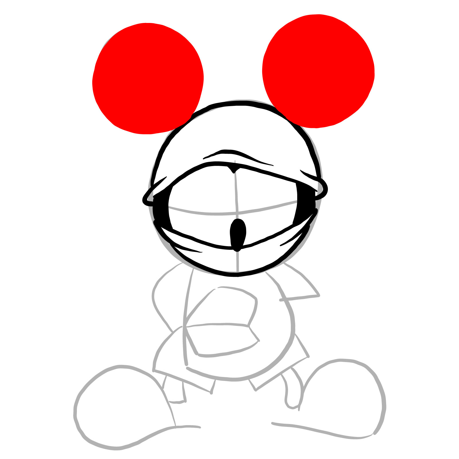 How to draw Battered Suicide Mouse - step 10
