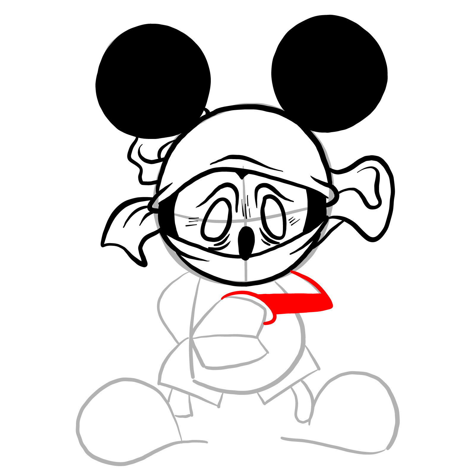 How to draw Battered Suicide Mouse - step 16
