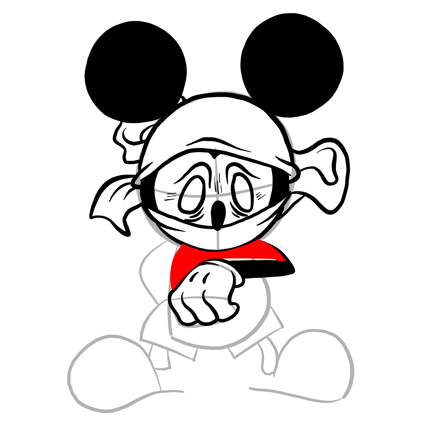 How to draw Battered Suicide Mouse - step 19