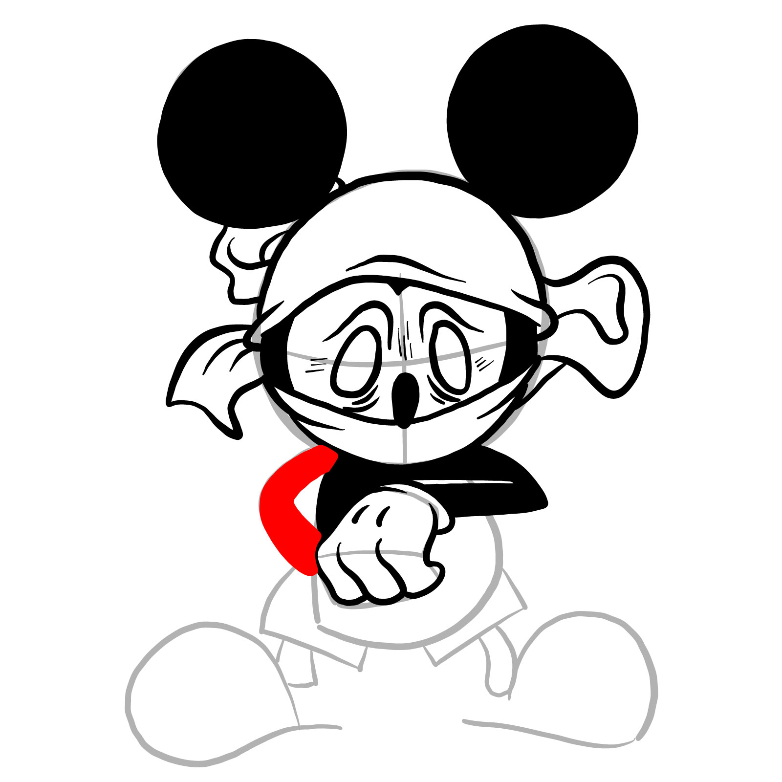 How to draw Battered Suicide Mouse - step 20