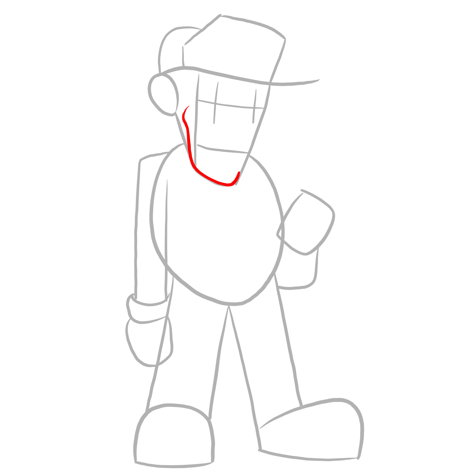 How to draw I HATE YOU Luigi - step 04