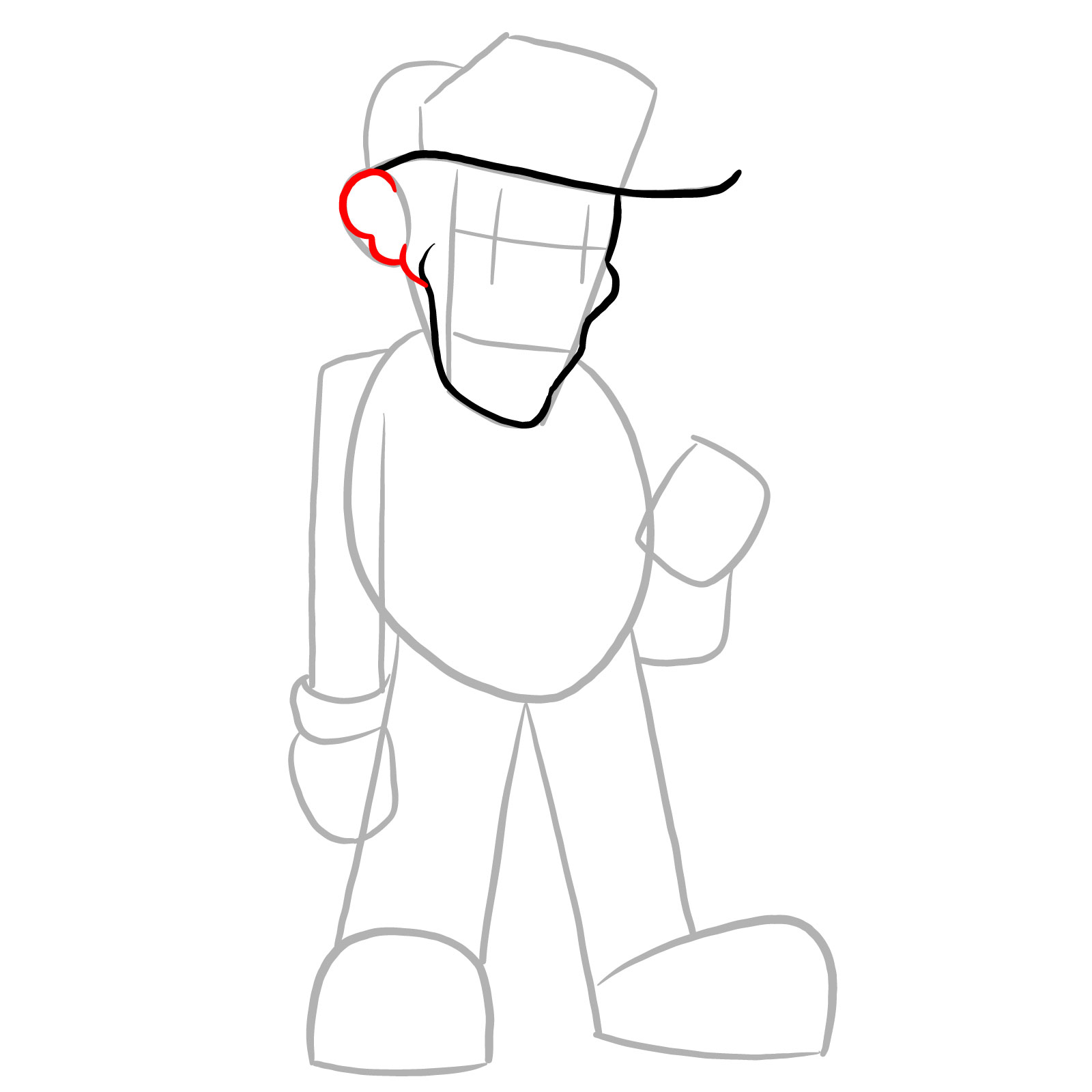 How to draw I HATE YOU Luigi - step 07