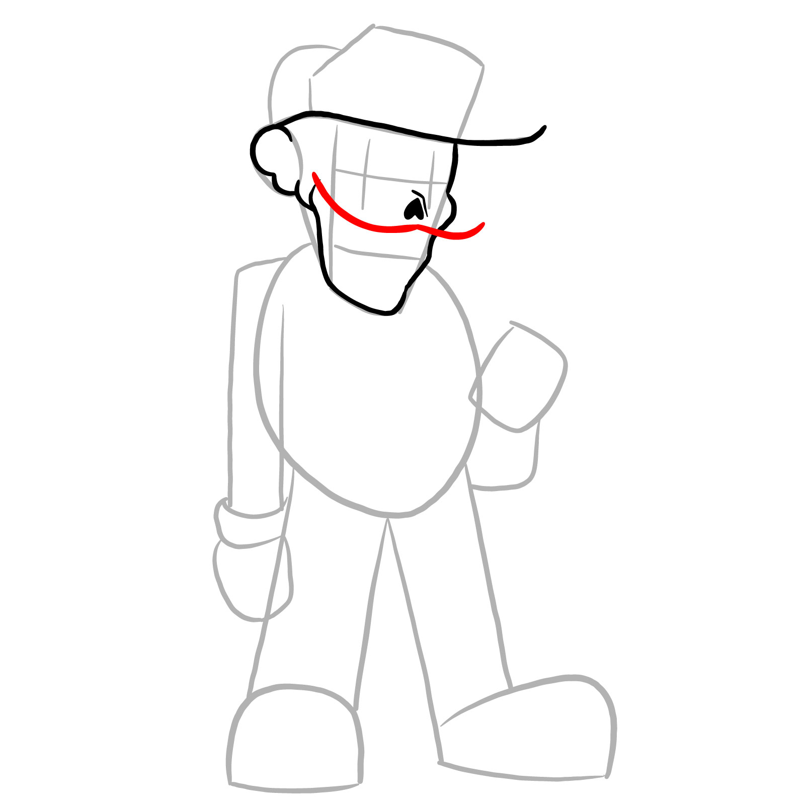 How to draw I HATE YOU Luigi - step 09