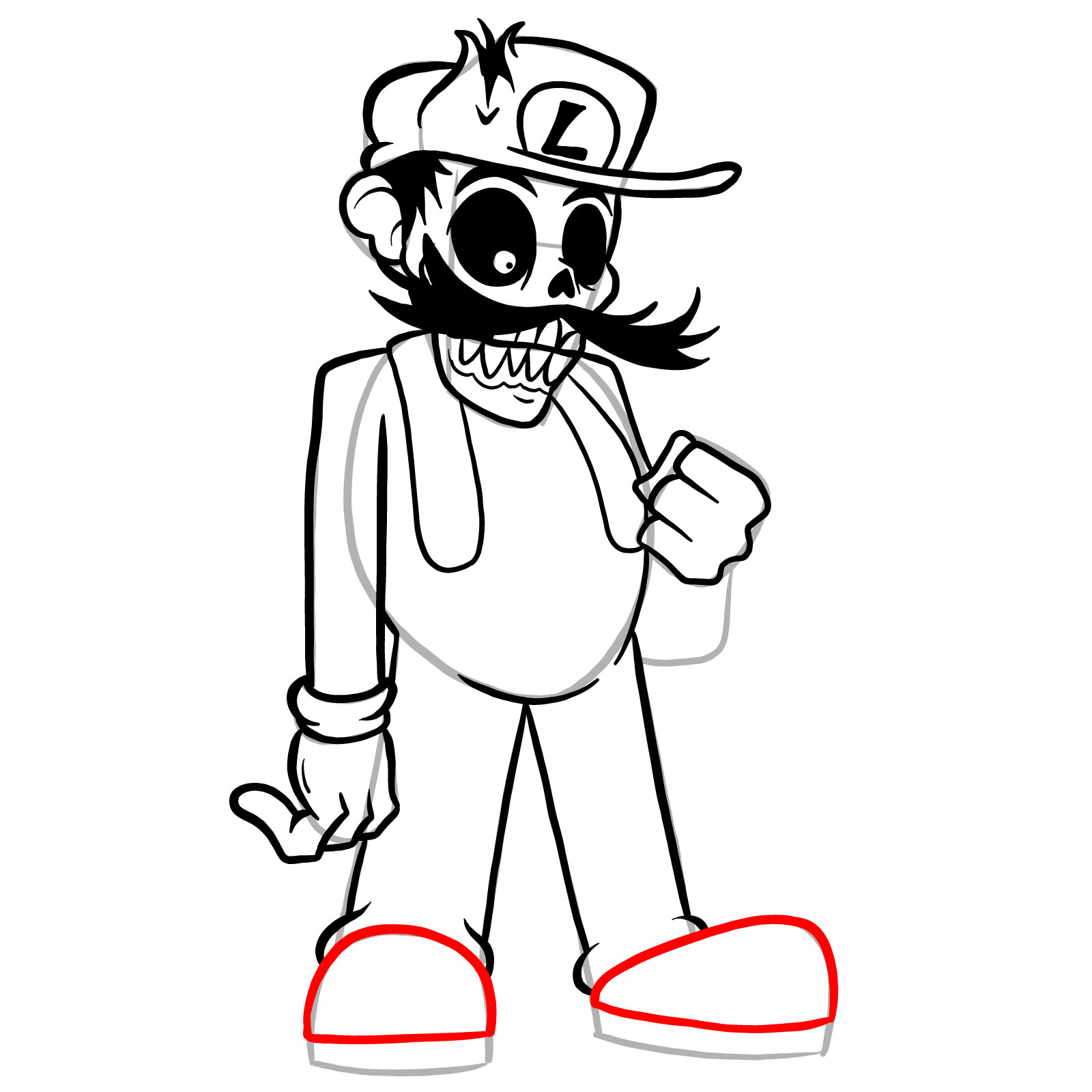 How to draw I HATE YOU Luigi - step 28