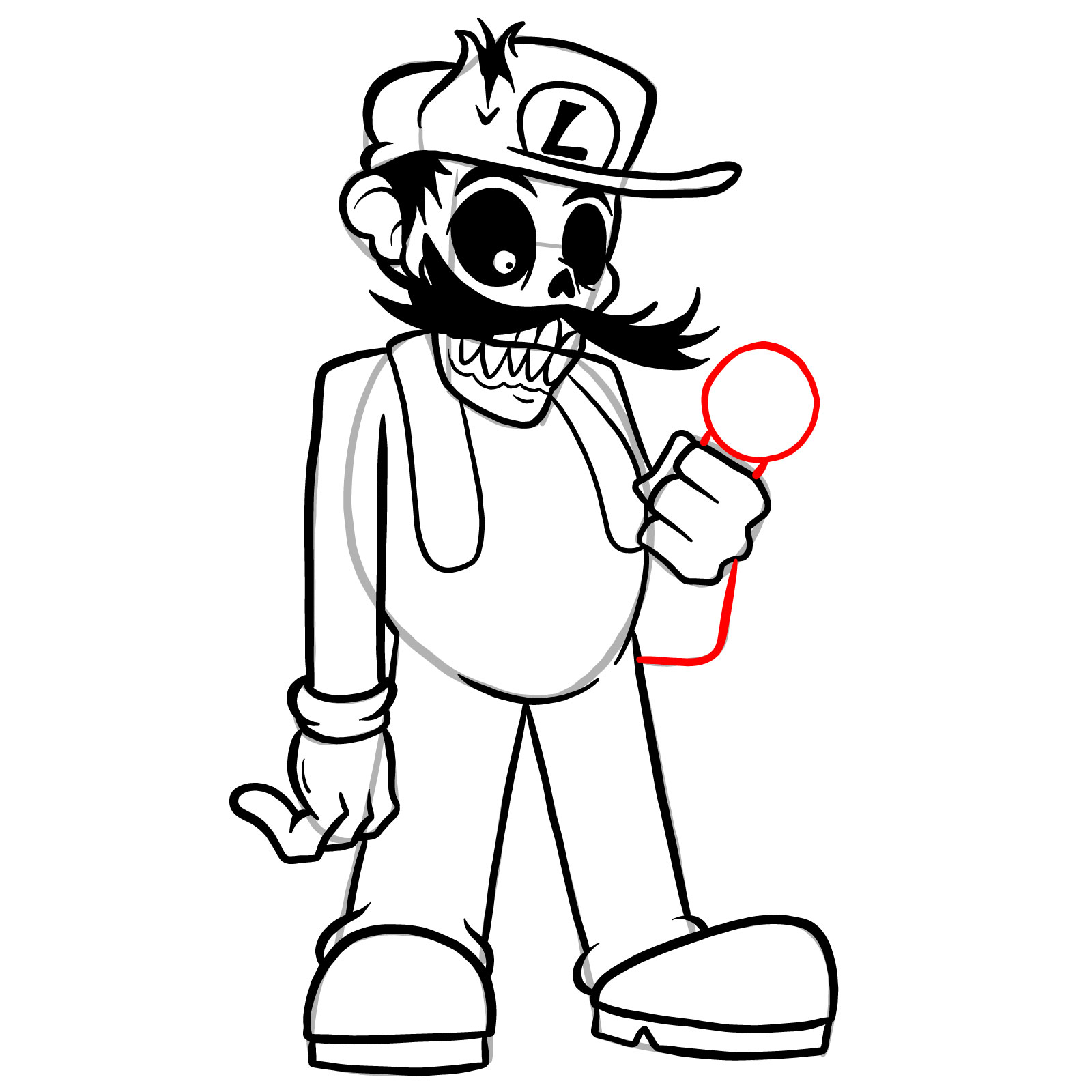 How to draw I HATE YOU Luigi - step 30