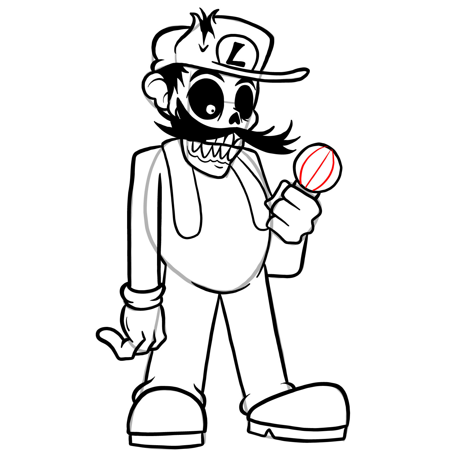 How to draw I HATE YOU Luigi - step 31