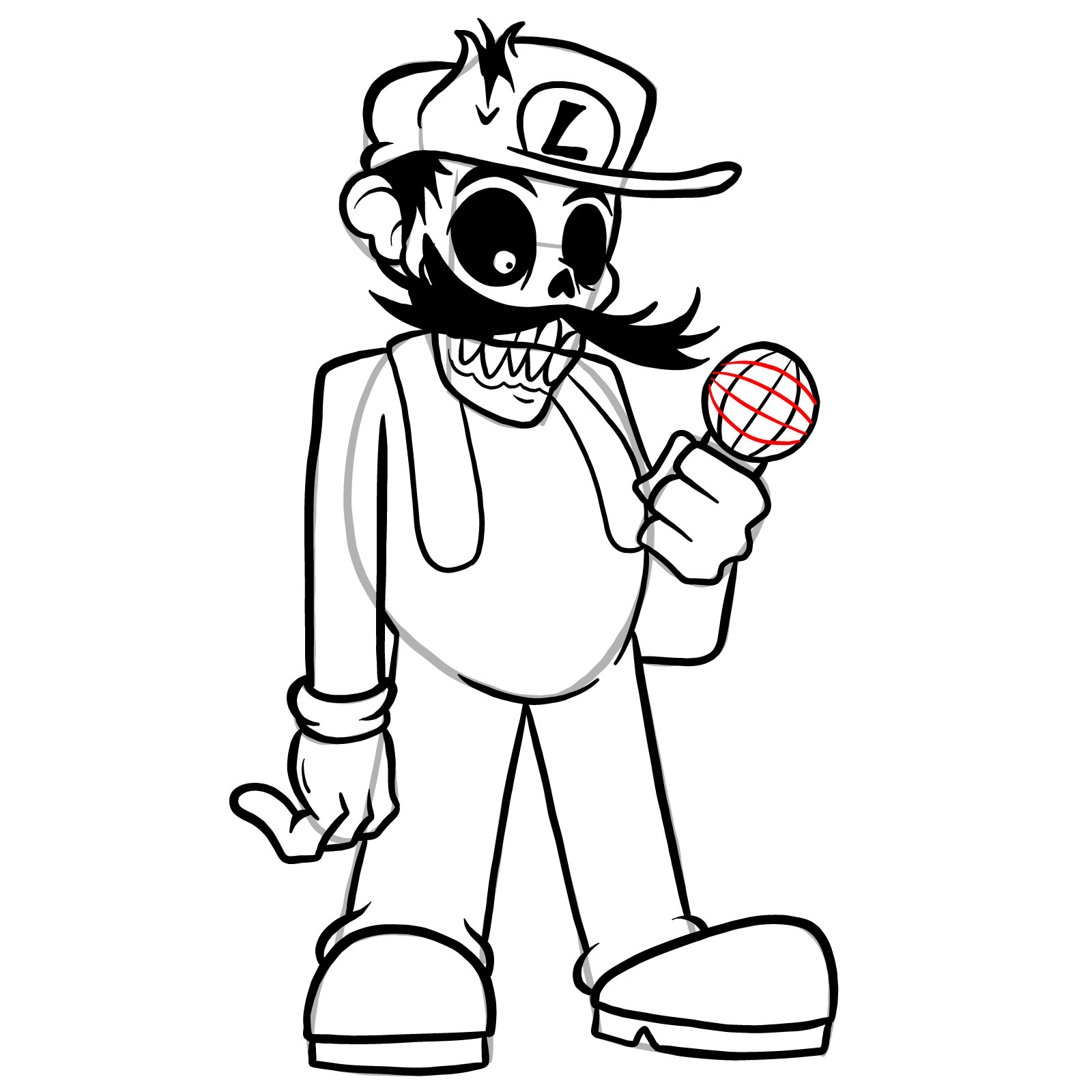 How to draw I HATE YOU Luigi - step 32