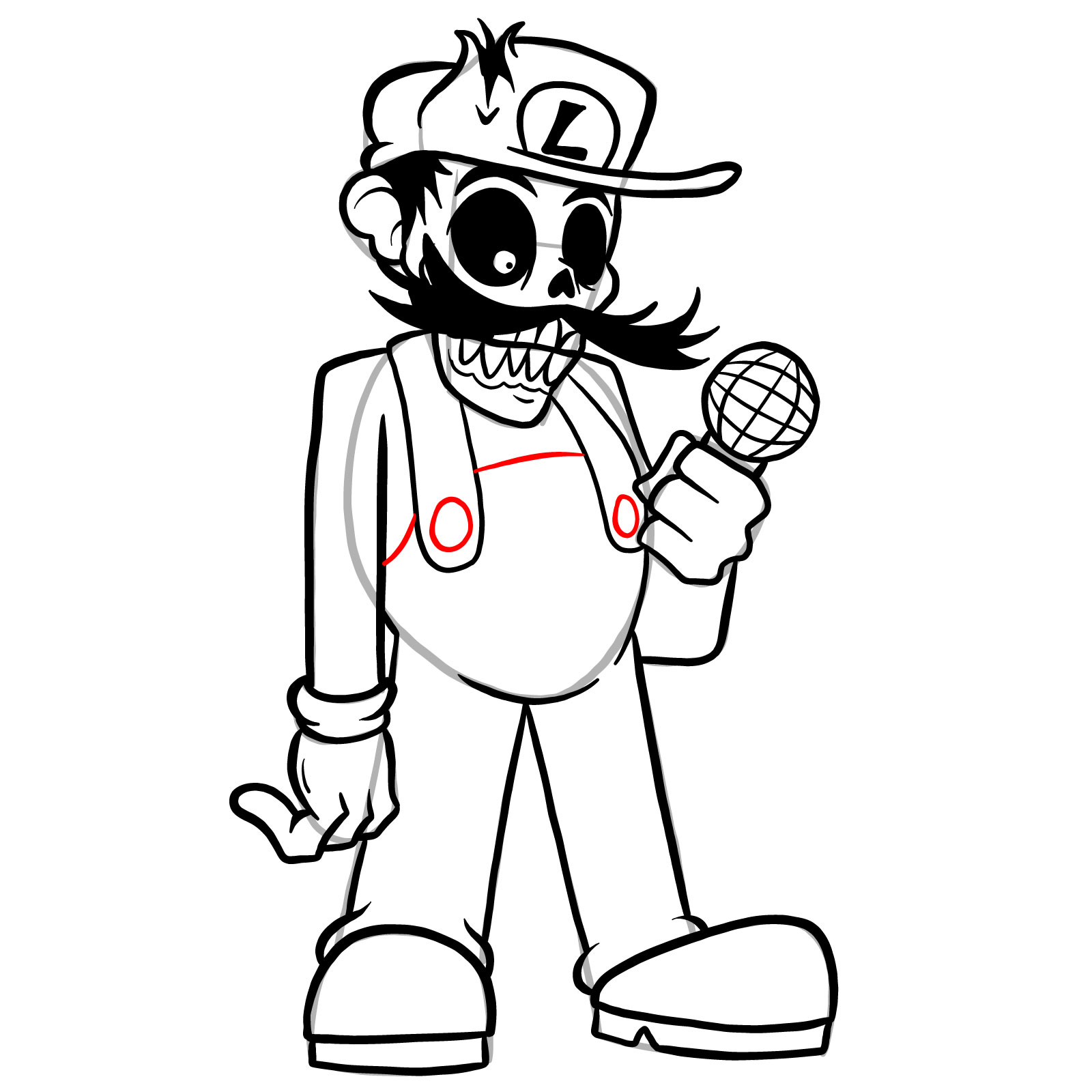 How to draw I HATE YOU Luigi - step 33