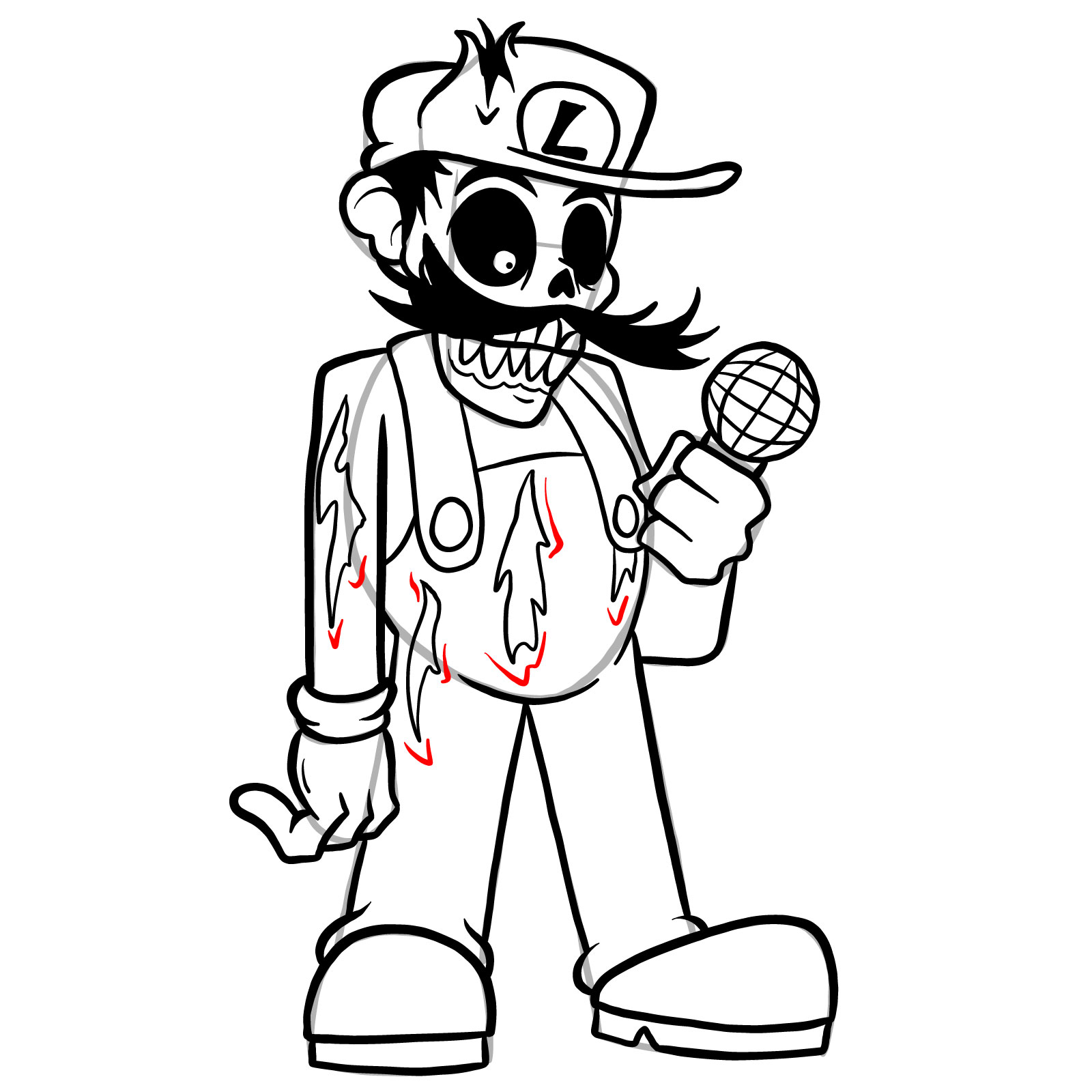 How to draw I HATE YOU Luigi - step 35