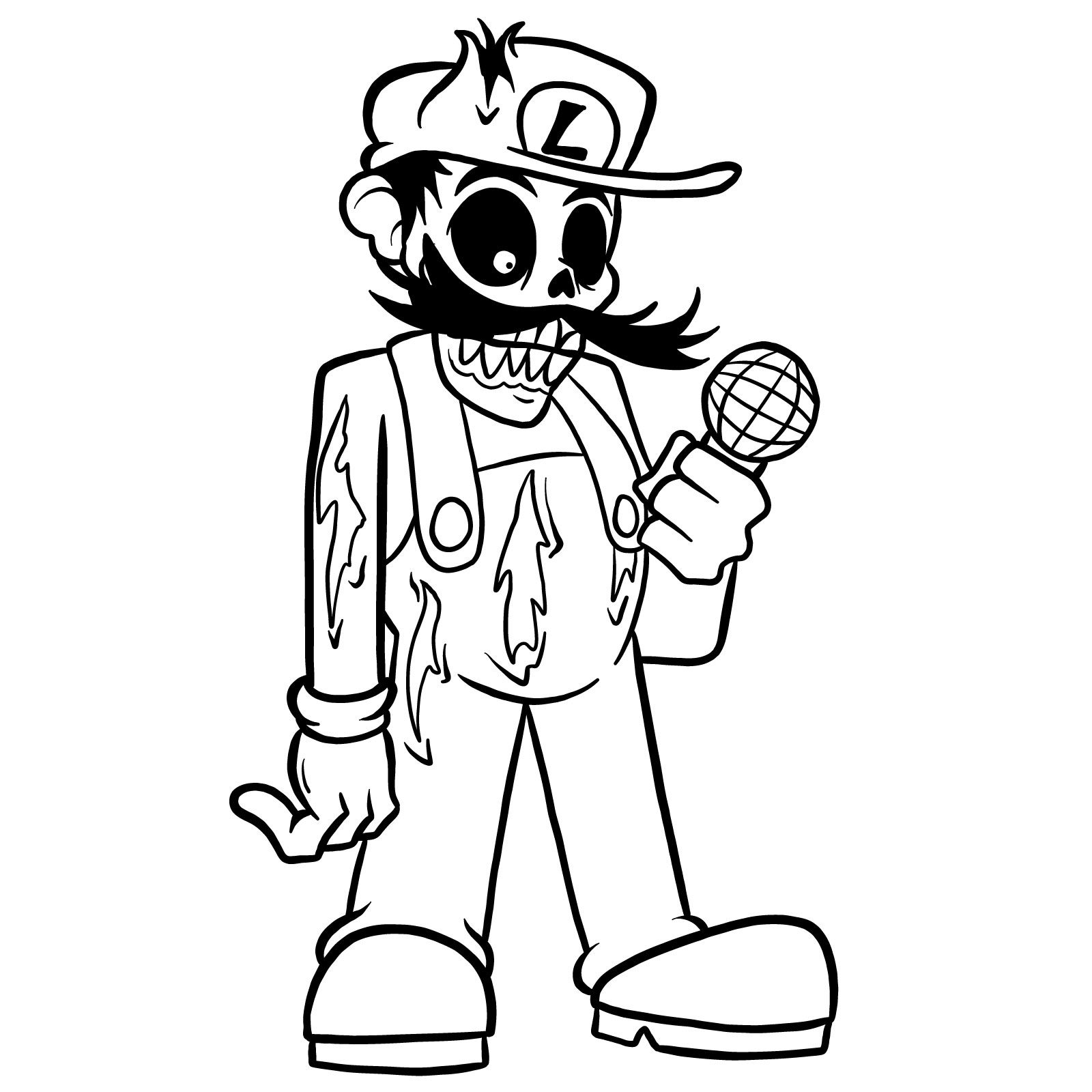 How to draw I HATE YOU Luigi - final step