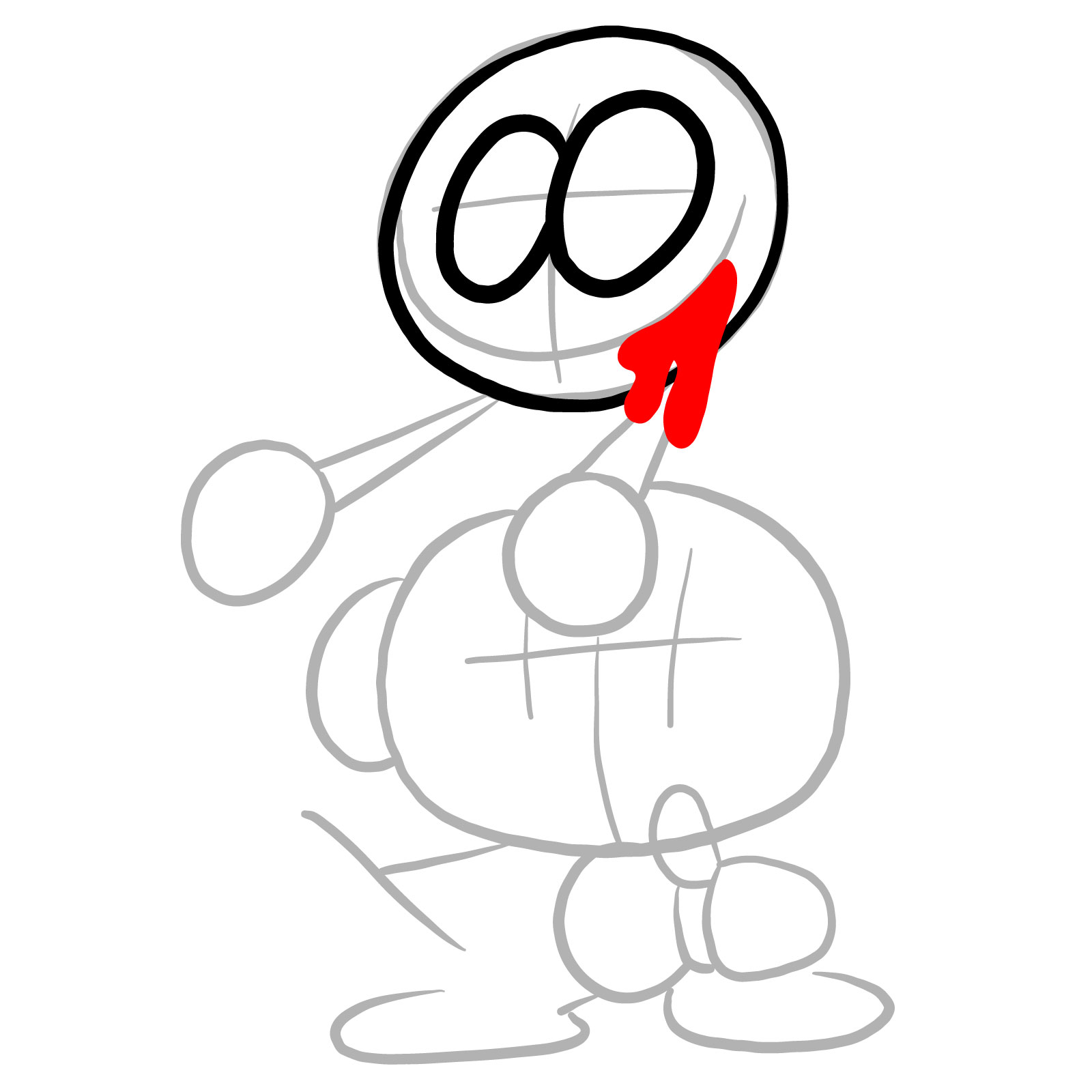 How to draw Pibby Corrupted Skid and Pump - step 06