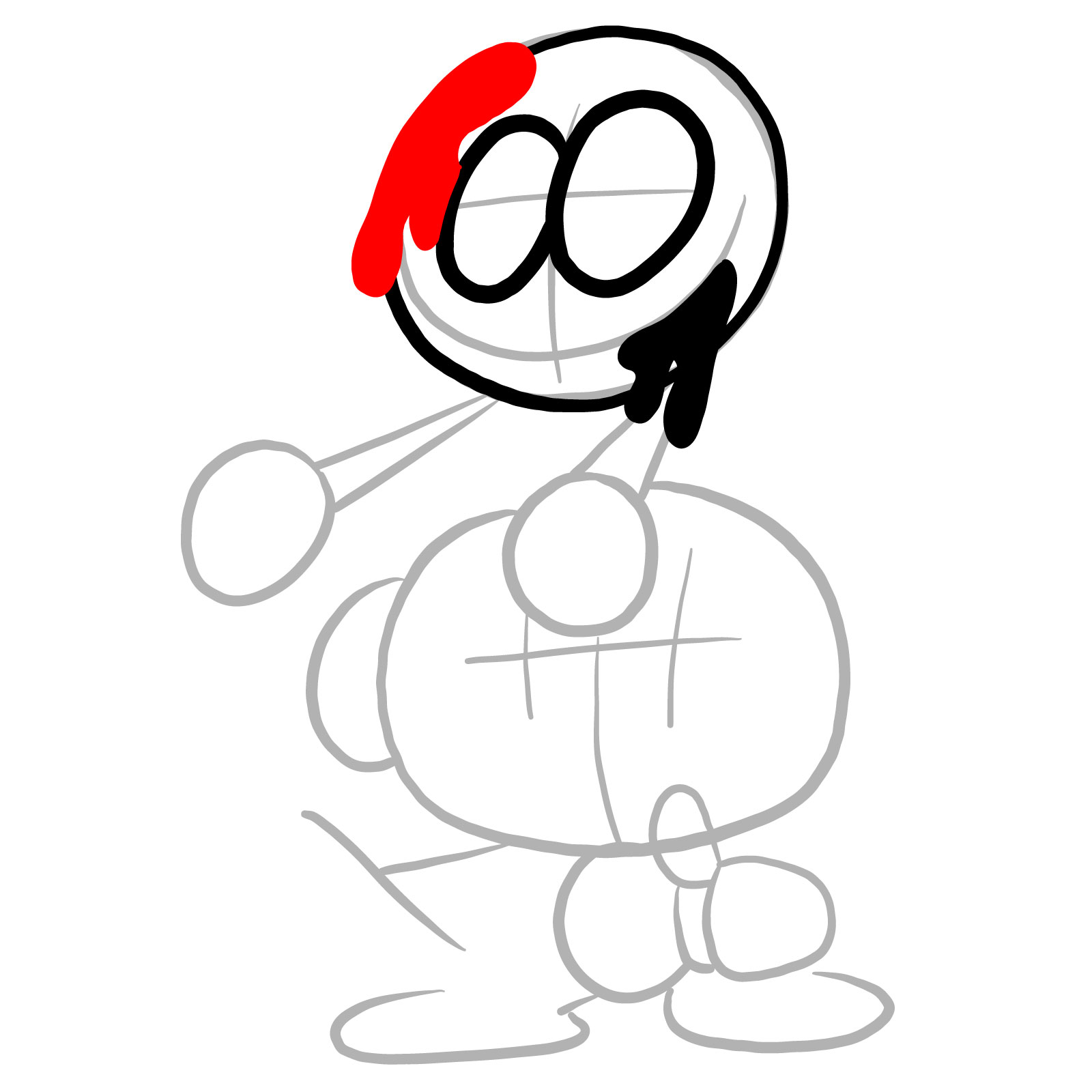 How to draw Pibby Corrupted Skid and Pump - step 07