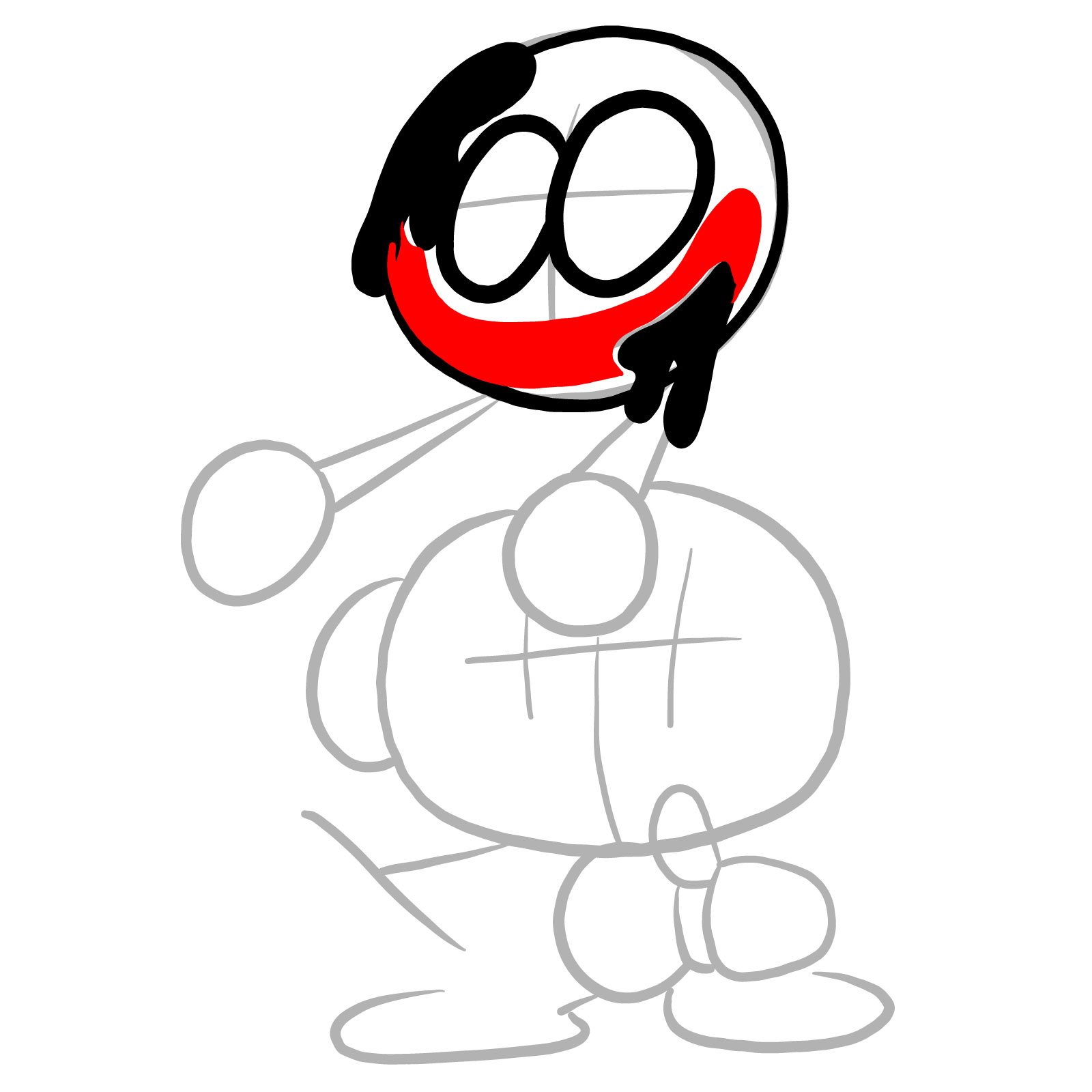 How to draw Pibby Corrupted Skid and Pump - step 08
