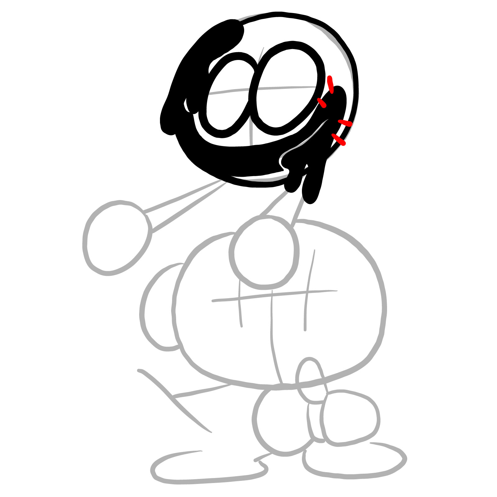 How to draw Pibby Corrupted Skid and Pump - step 09