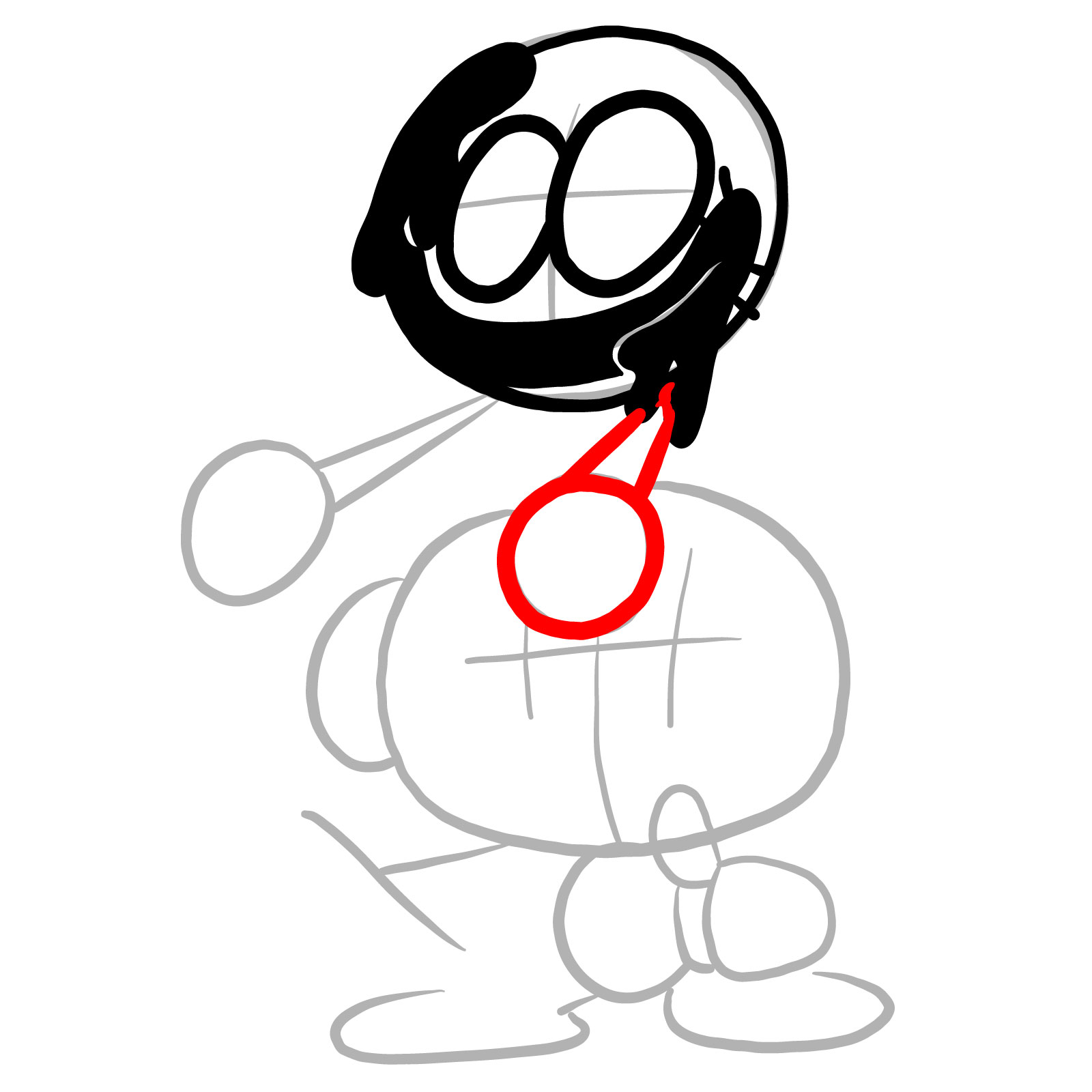 How to draw Pibby Corrupted Skid and Pump - step 10