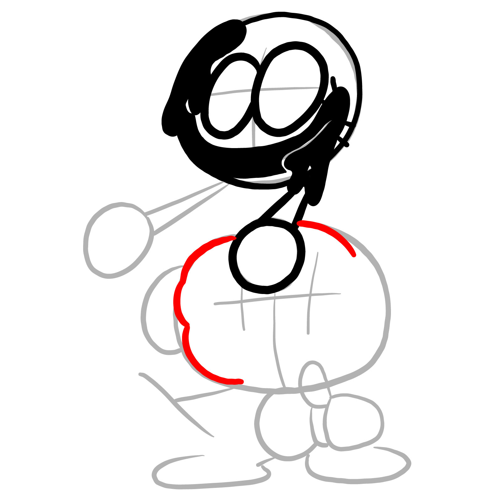 How to draw Pibby Corrupted Skid and Pump - step 11