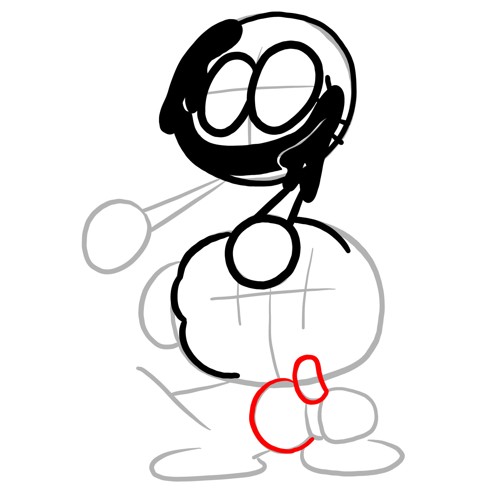 How to draw Pibby Corrupted Skid and Pump - step 12