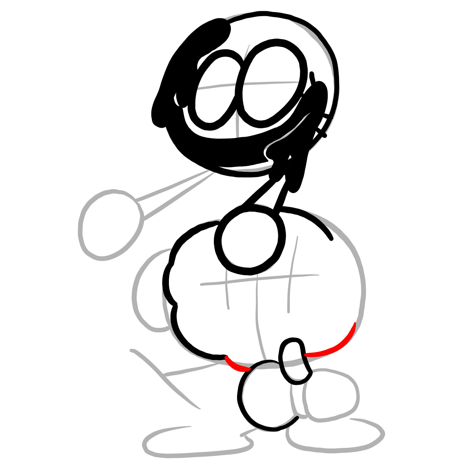 How to draw Pibby Corrupted Skid and Pump - step 13