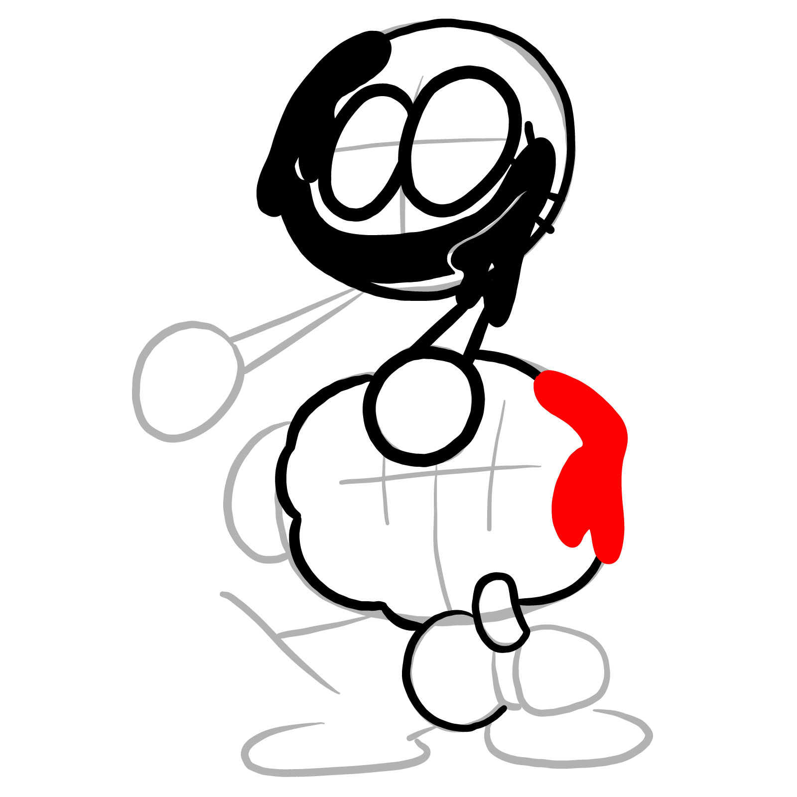 How to draw Pibby Corrupted Skid and Pump - step 14