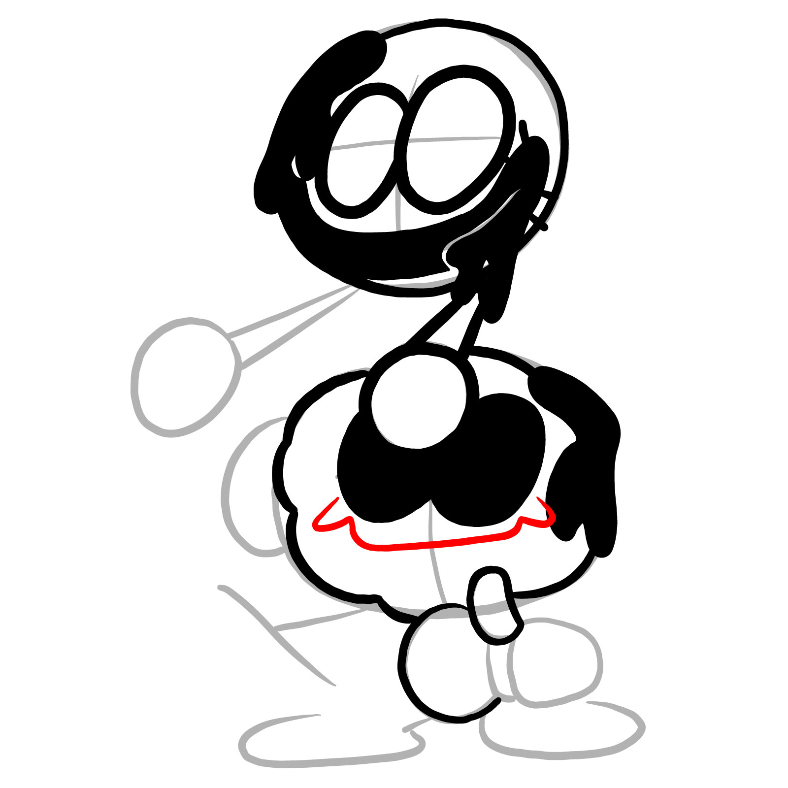 How to draw Pibby Corrupted Skid and Pump - step 16