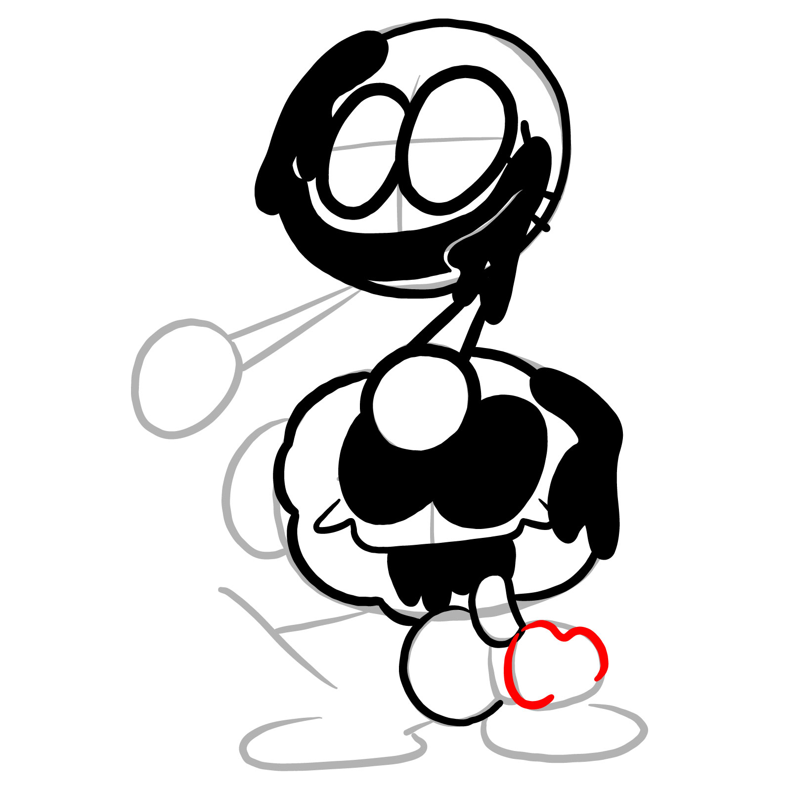 How to draw Pibby Corrupted Skid and Pump - step 18
