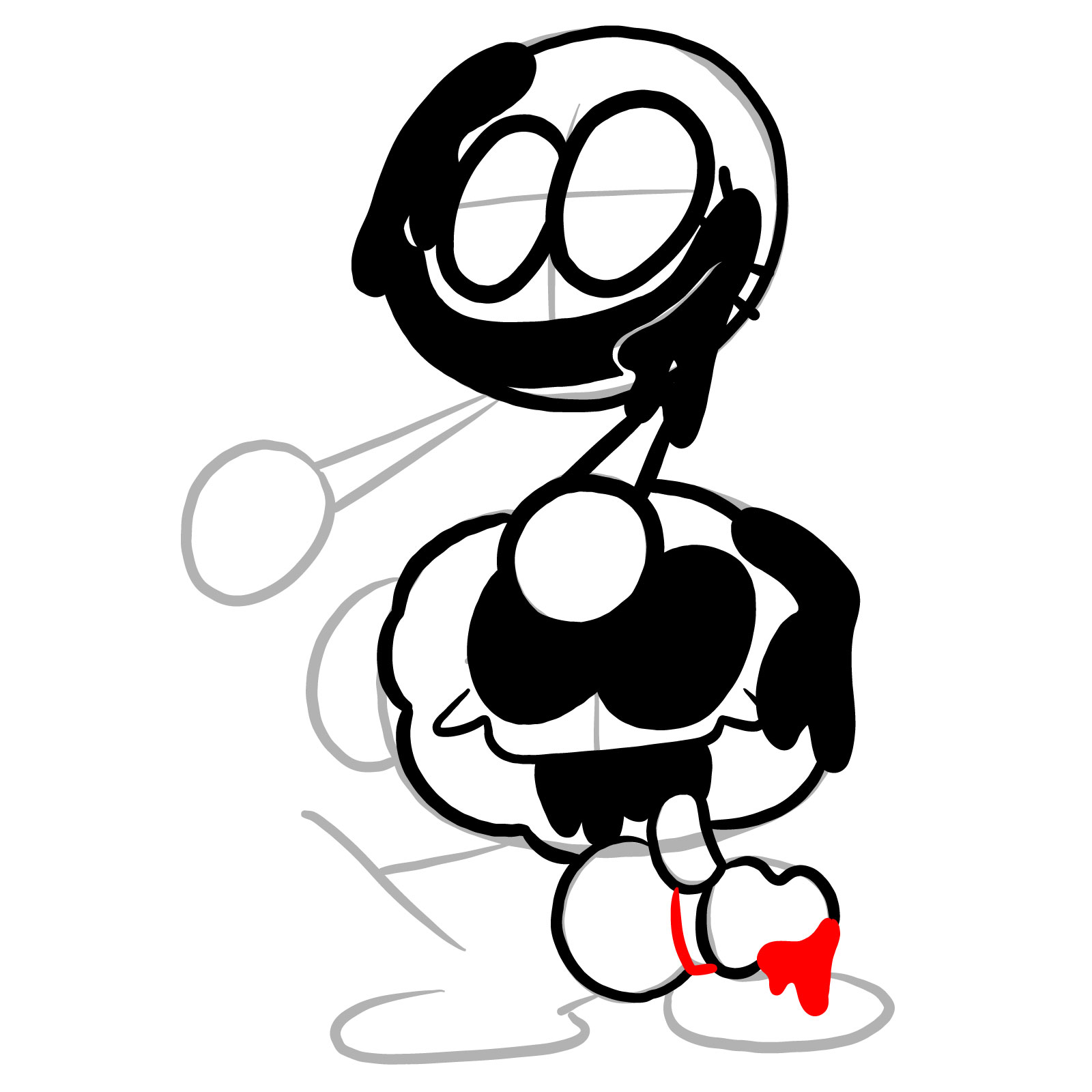 How to draw Pibby Corrupted Skid and Pump - step 19