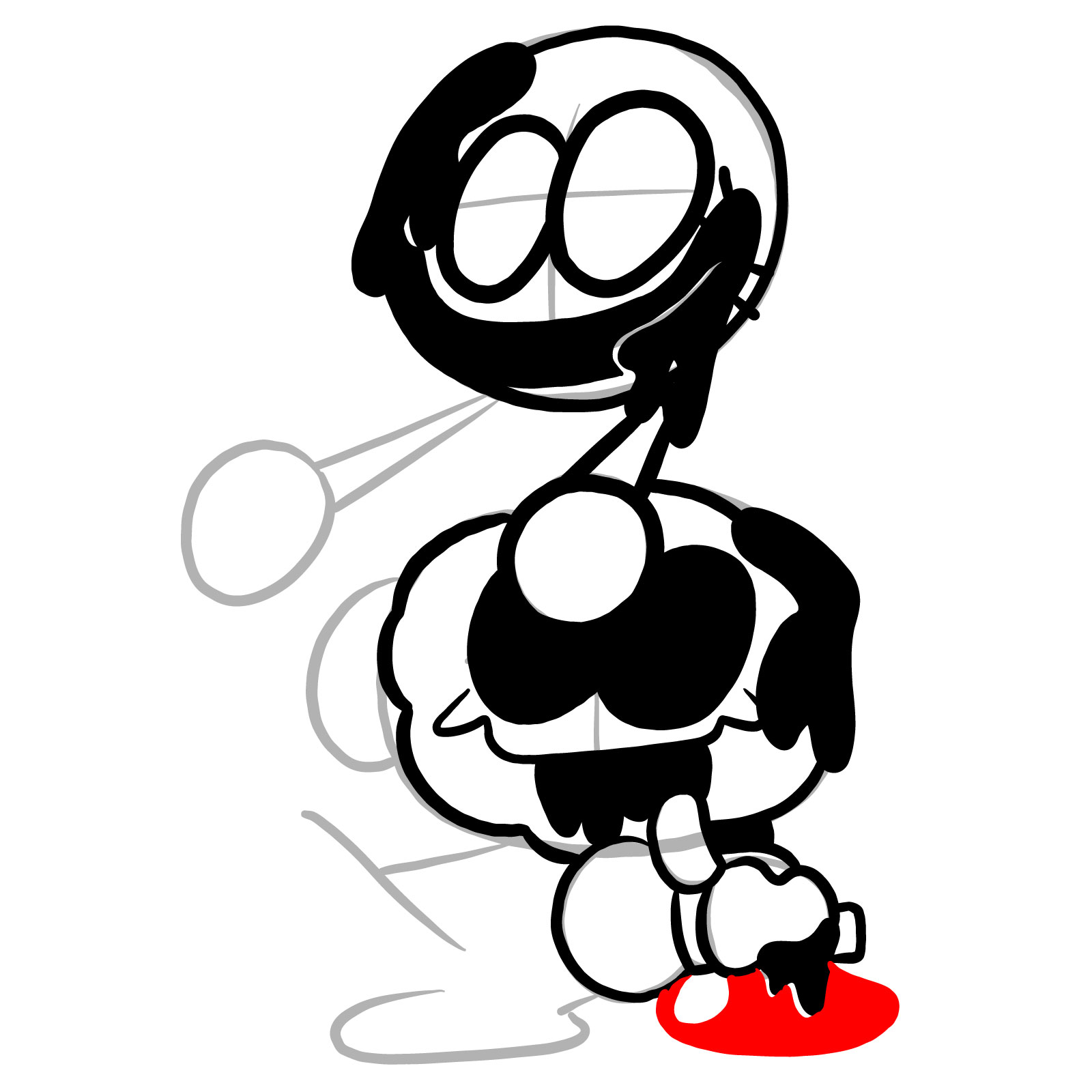 How to draw Pibby Corrupted Skid and Pump - step 21
